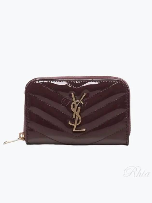 Luxury Saint Laurent Cassandra Matelasse Patent Leather Half Wallet Red