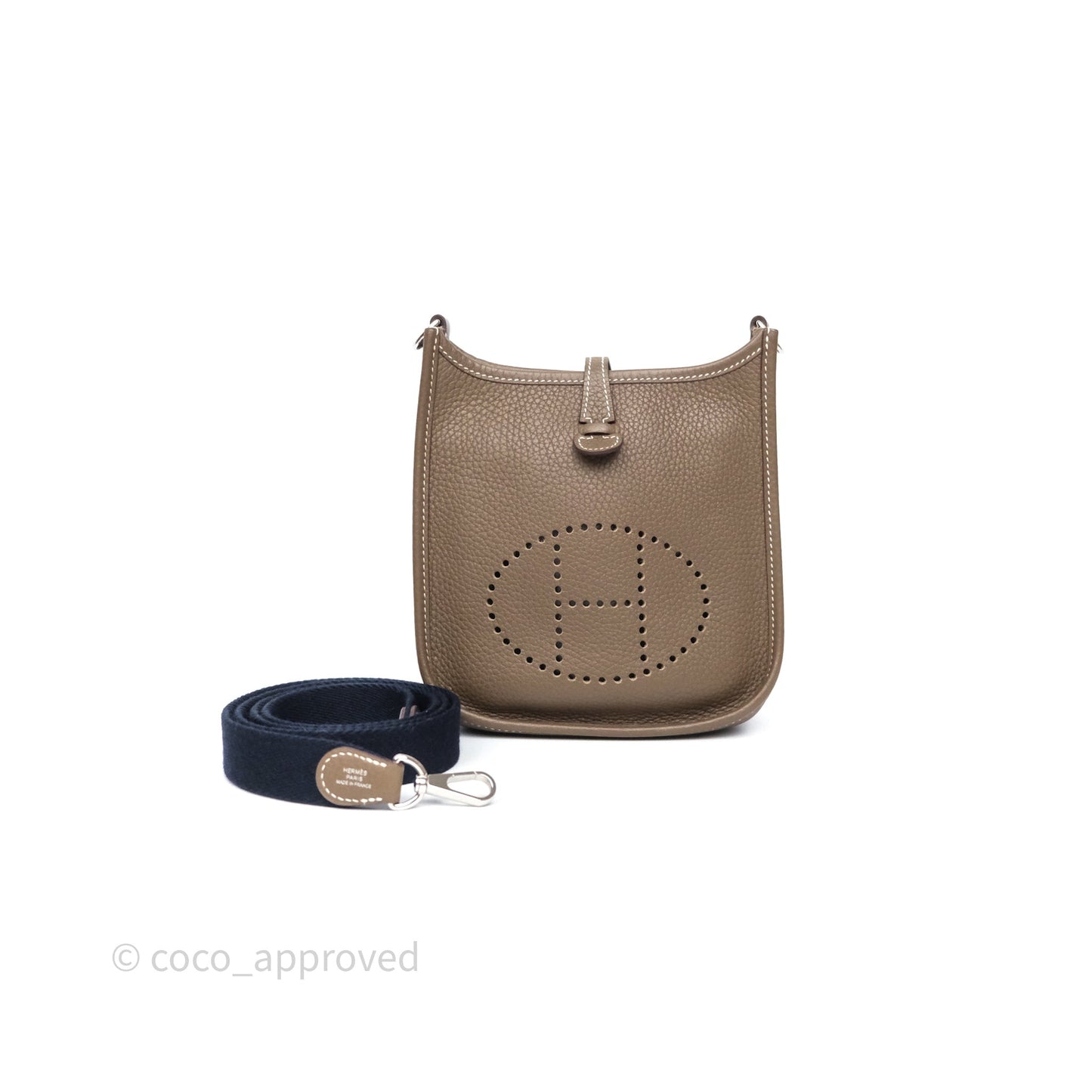 Hermès Mini Evelyne 16 Etoupe 18 Clemence Palladium Hardware