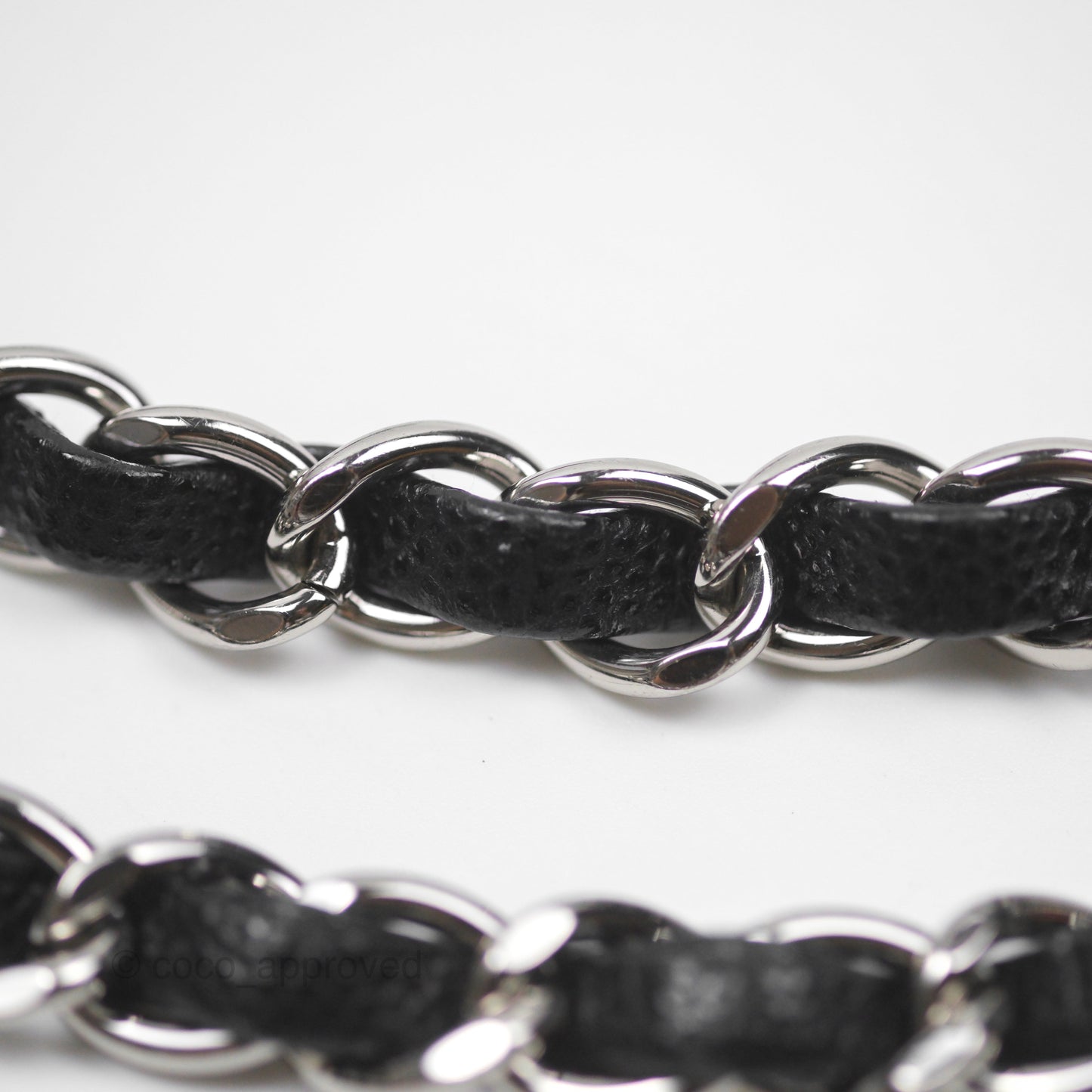 Chanel Mini Square Chevron Black Caviar Silver Hardware