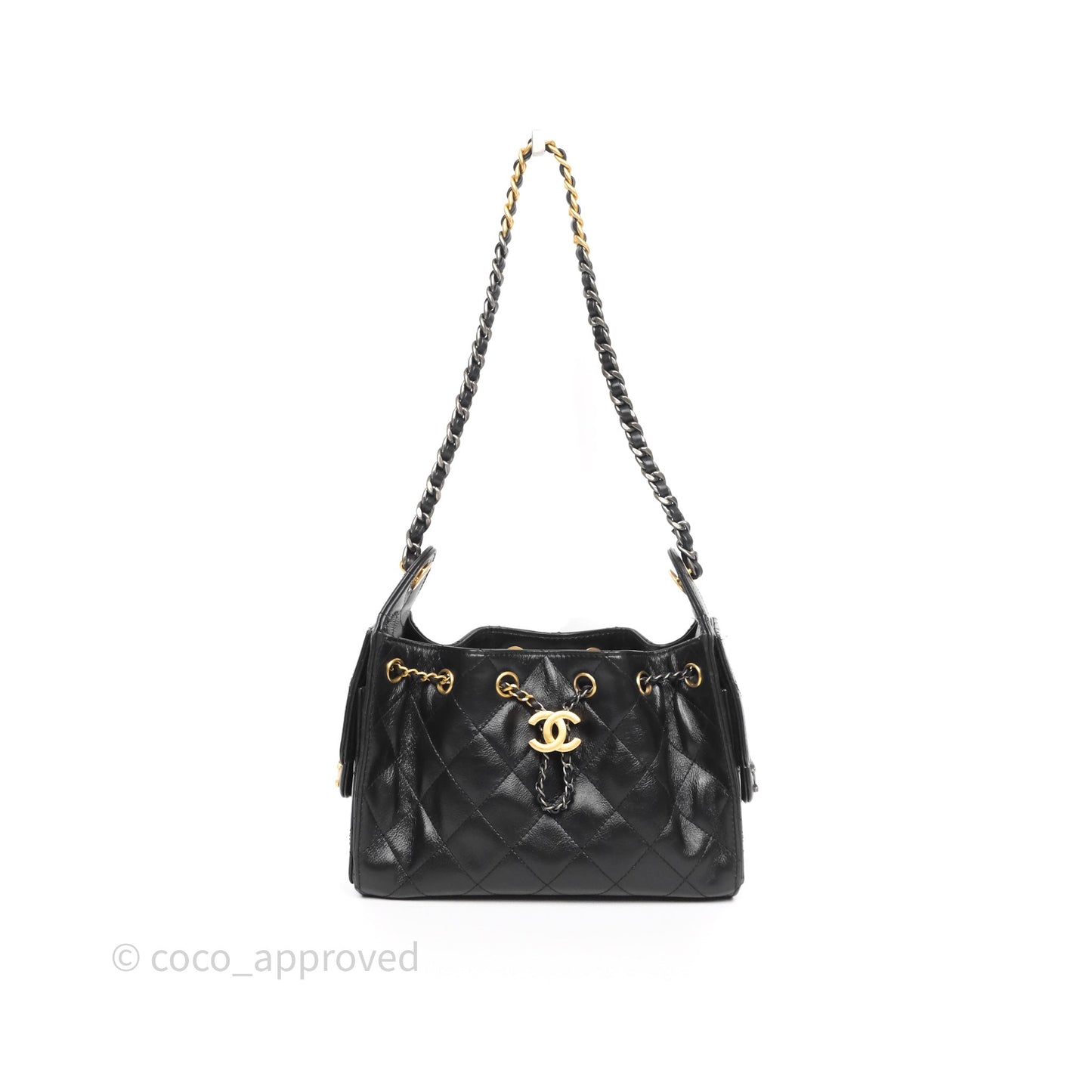 Chanel Mini 25 Black Bag Calfskin Mixed Hardware