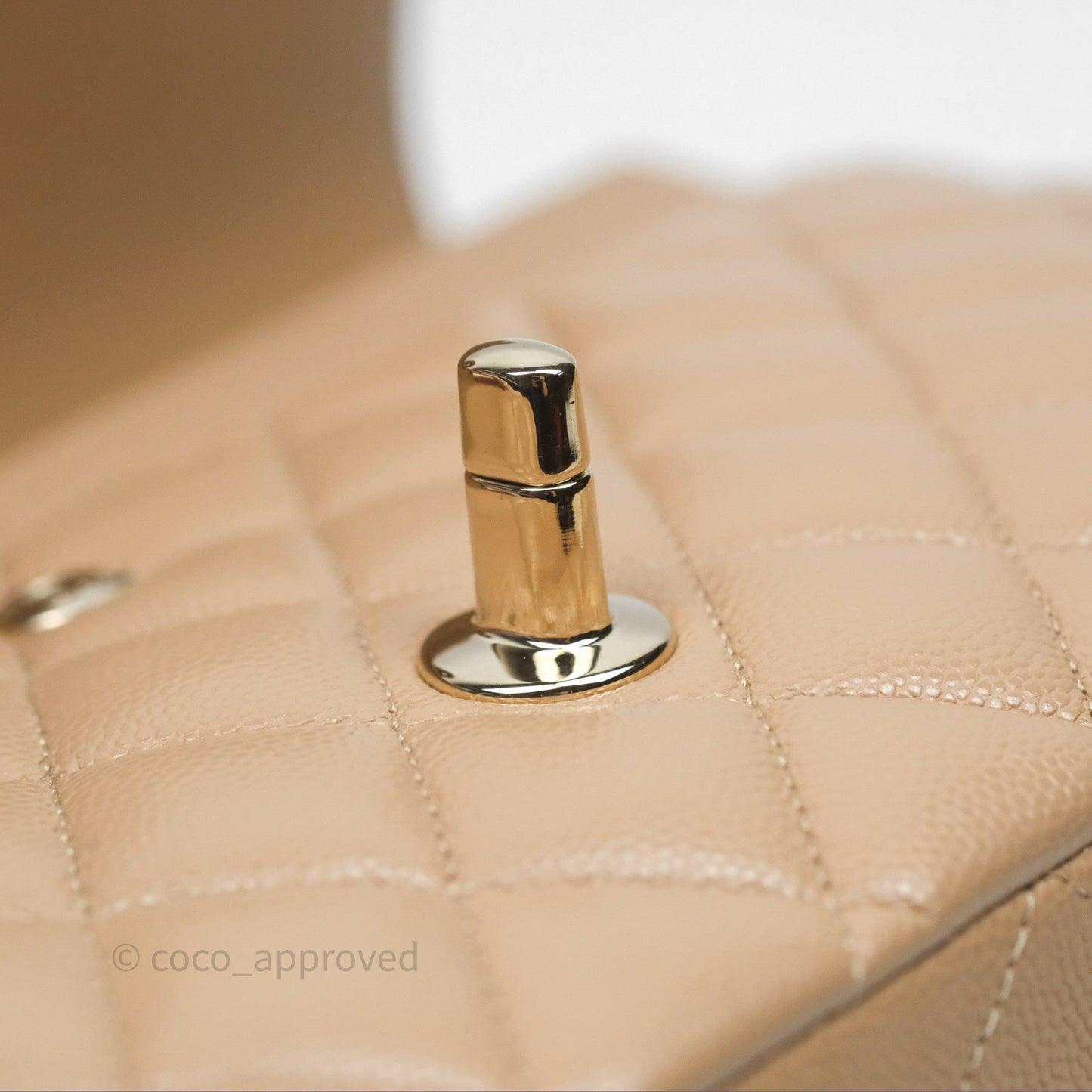 Chanel Classic M/L Medium Double Flap Dark Beige Caviar Gold Hardware 19B