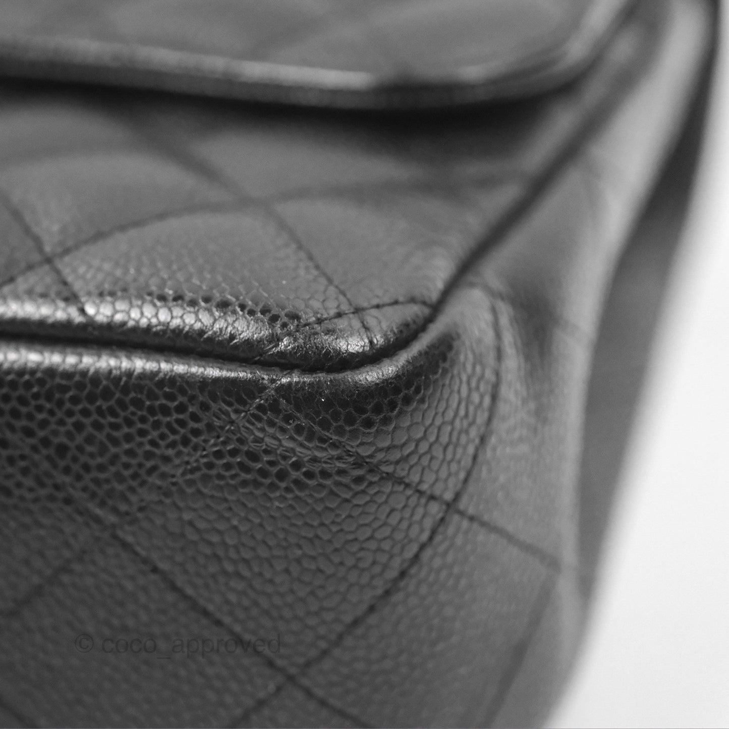 Chanel Jumbo Double Flap Quilted Black Caviar Gold Hardware⁣⁣