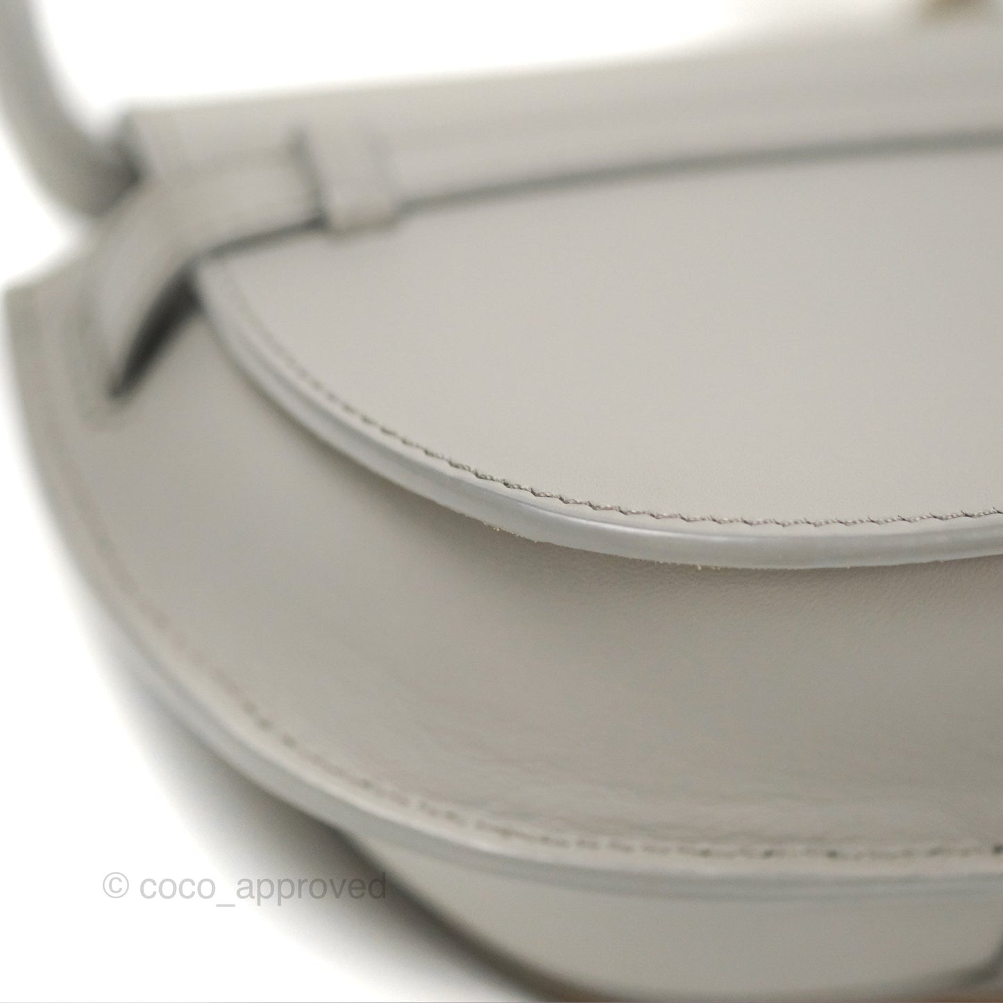 Loewe Mini Gate Dual Bag in Soft Calfskin & Jacquard Strap Light Grey