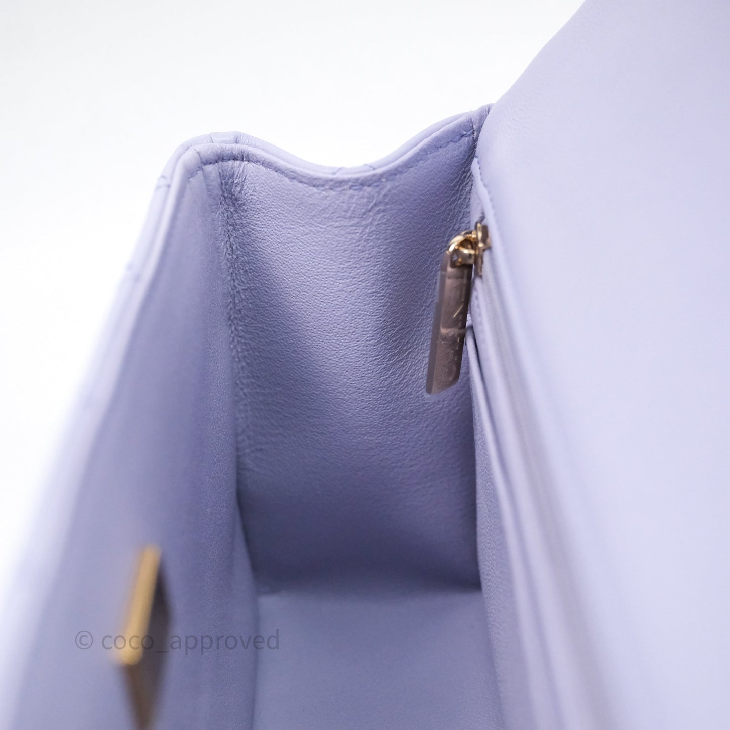 Chanel Top Handle Mini Rectangular Flap Bag Lilac Lambskin Gold Hardware