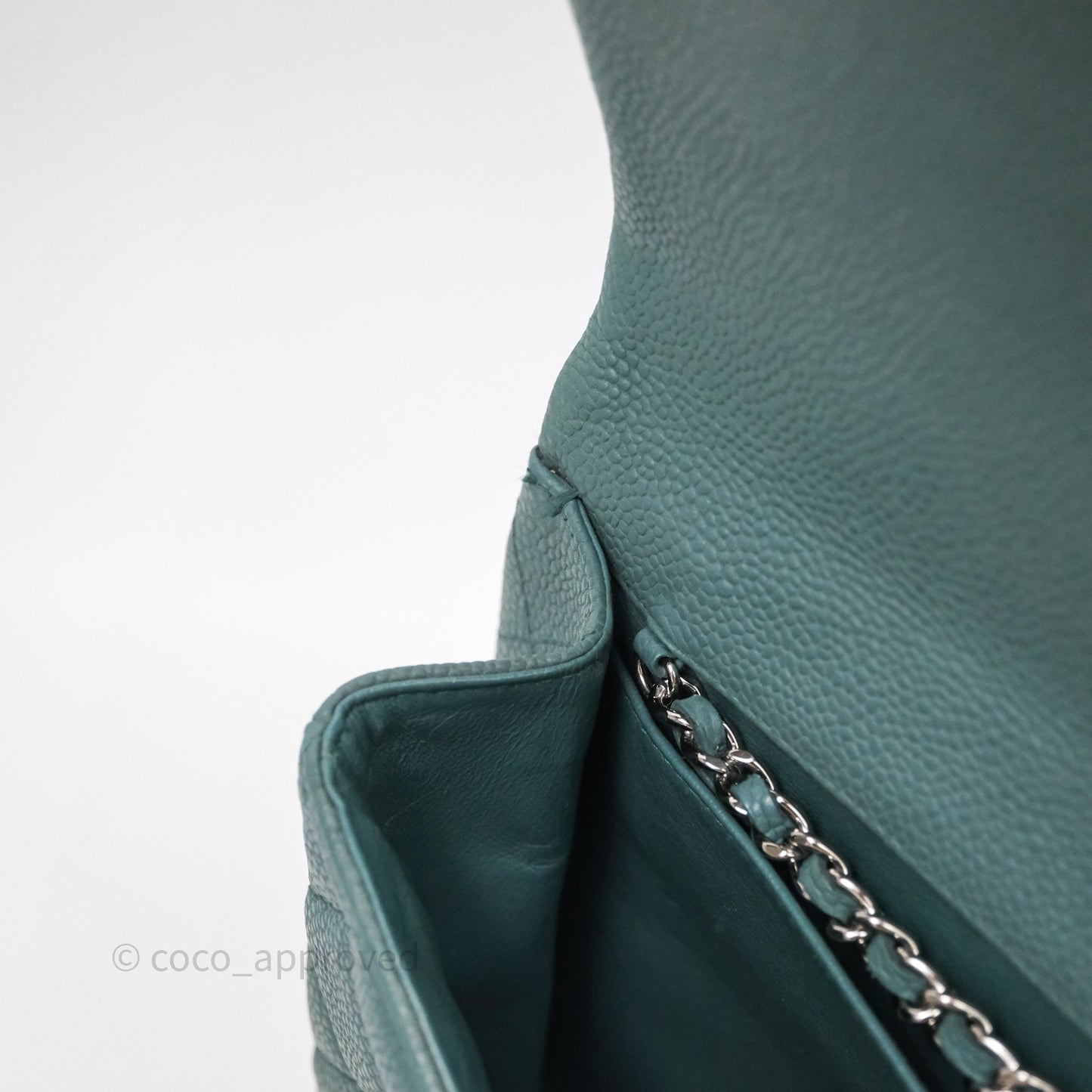 Chanel Quilted Clutch with Chain Green Caviar Gold Hardware