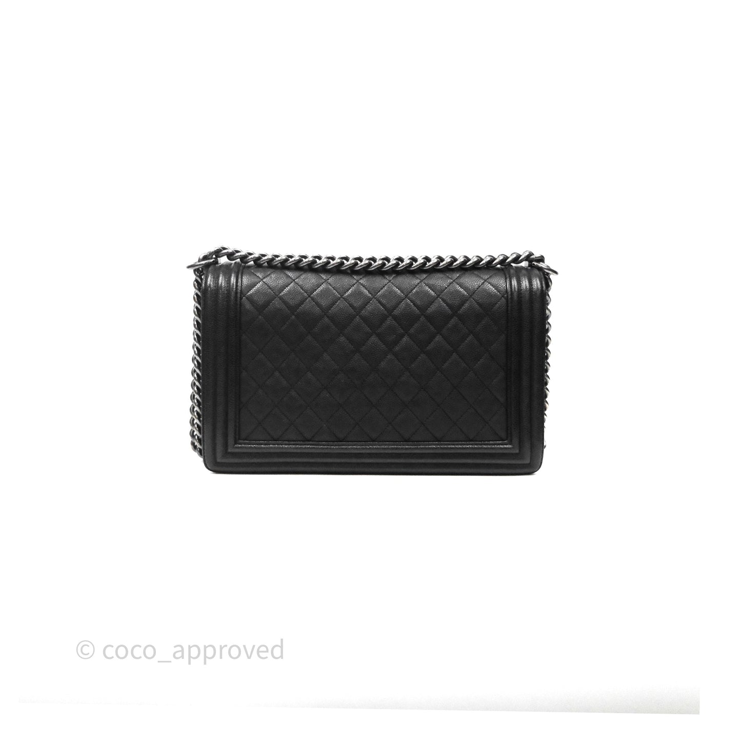 Chanel Quilted New Medium Boy Black Caviar Ruthenium Hardware