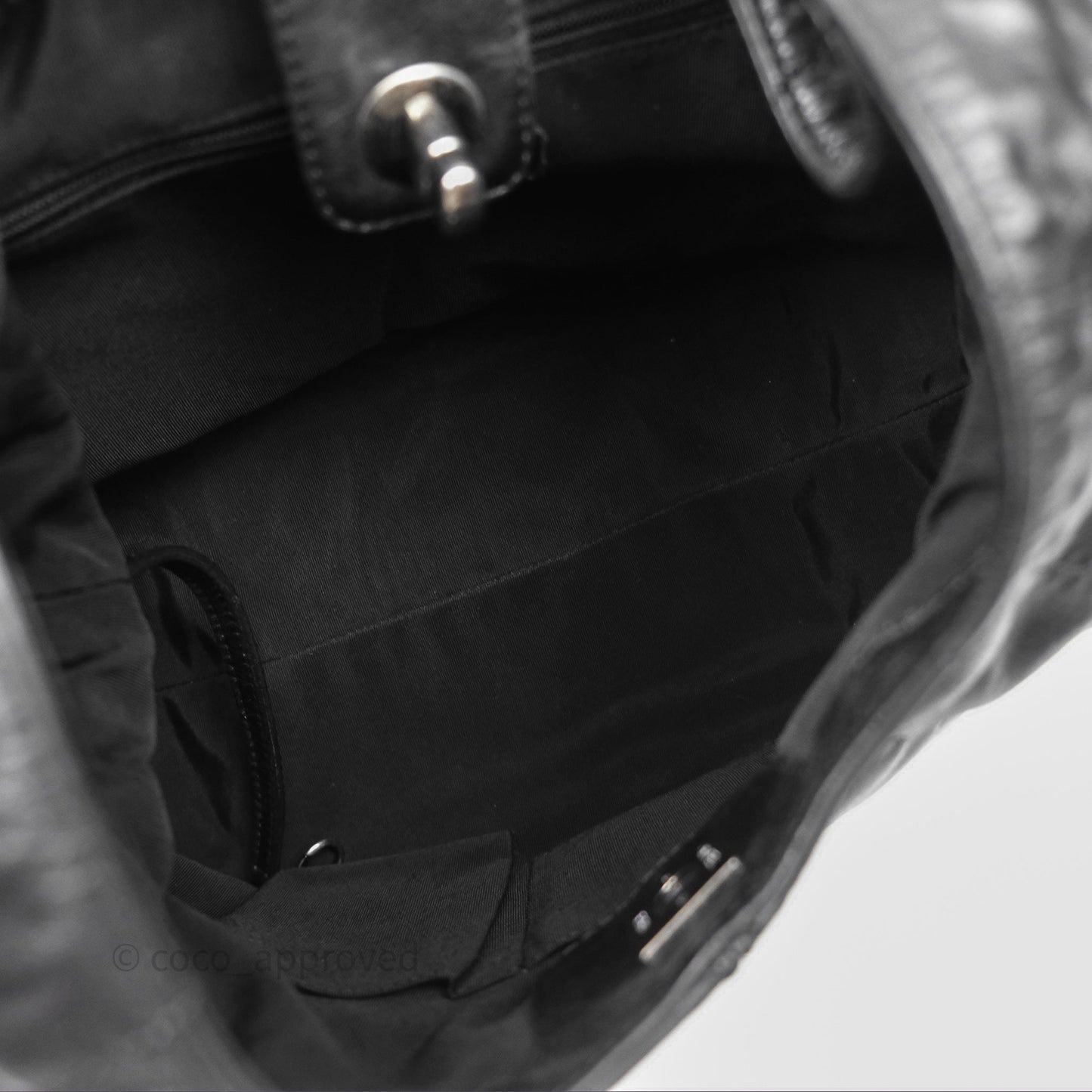 Chanel Quilted Coco Supple Hobo Black Aged Calfskin Ruthenium Hardware