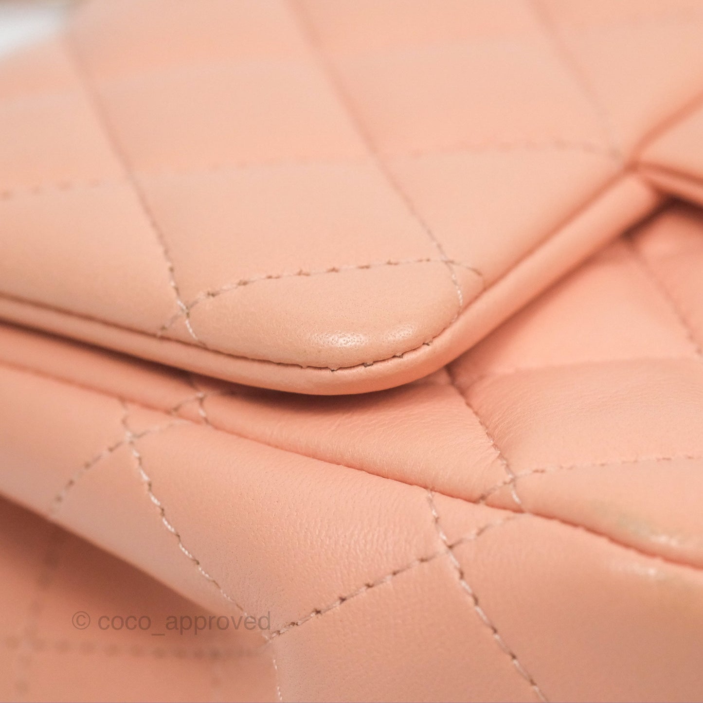 Chanel Quilted Mini Square Lambskin Light Beige Pink Gold Hardware