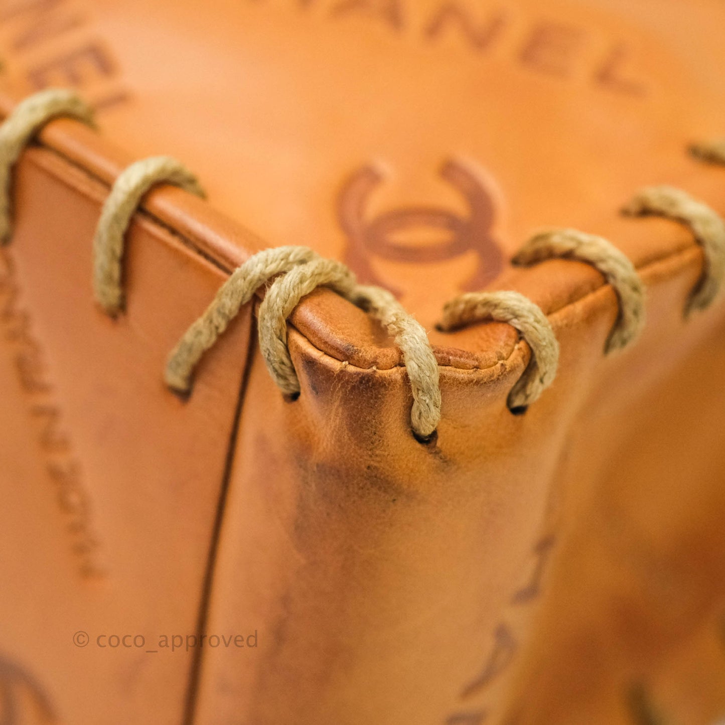 Chanel Embossed Leather XL Jumbo Flap Tan Antique Gold Hardware