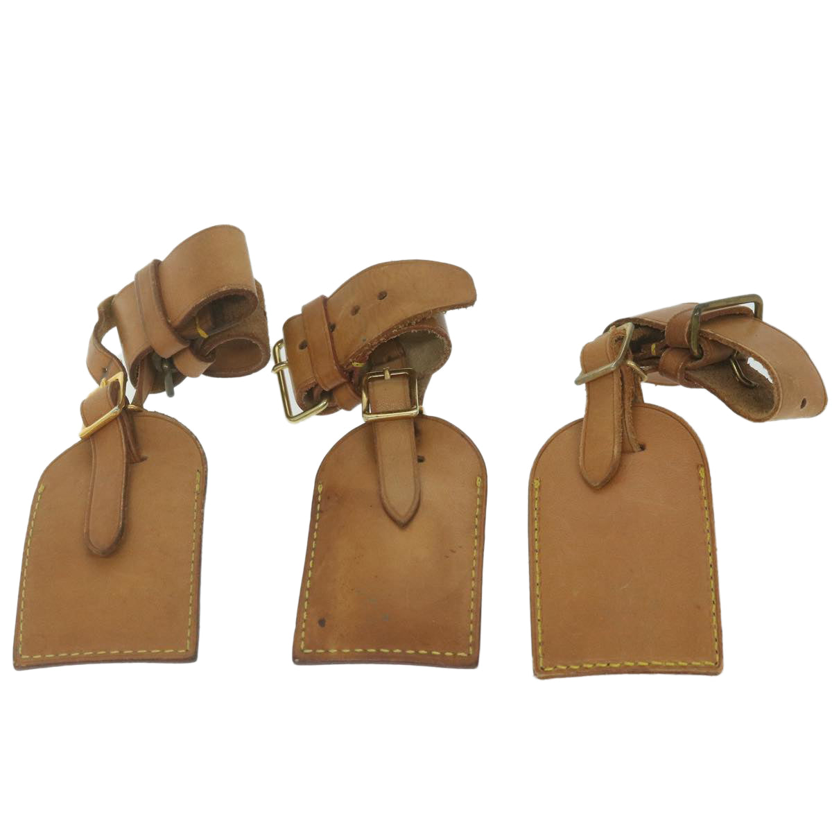 LOUIS VUITTON Powanie Name Tag Leather 10set Beige LV 62378