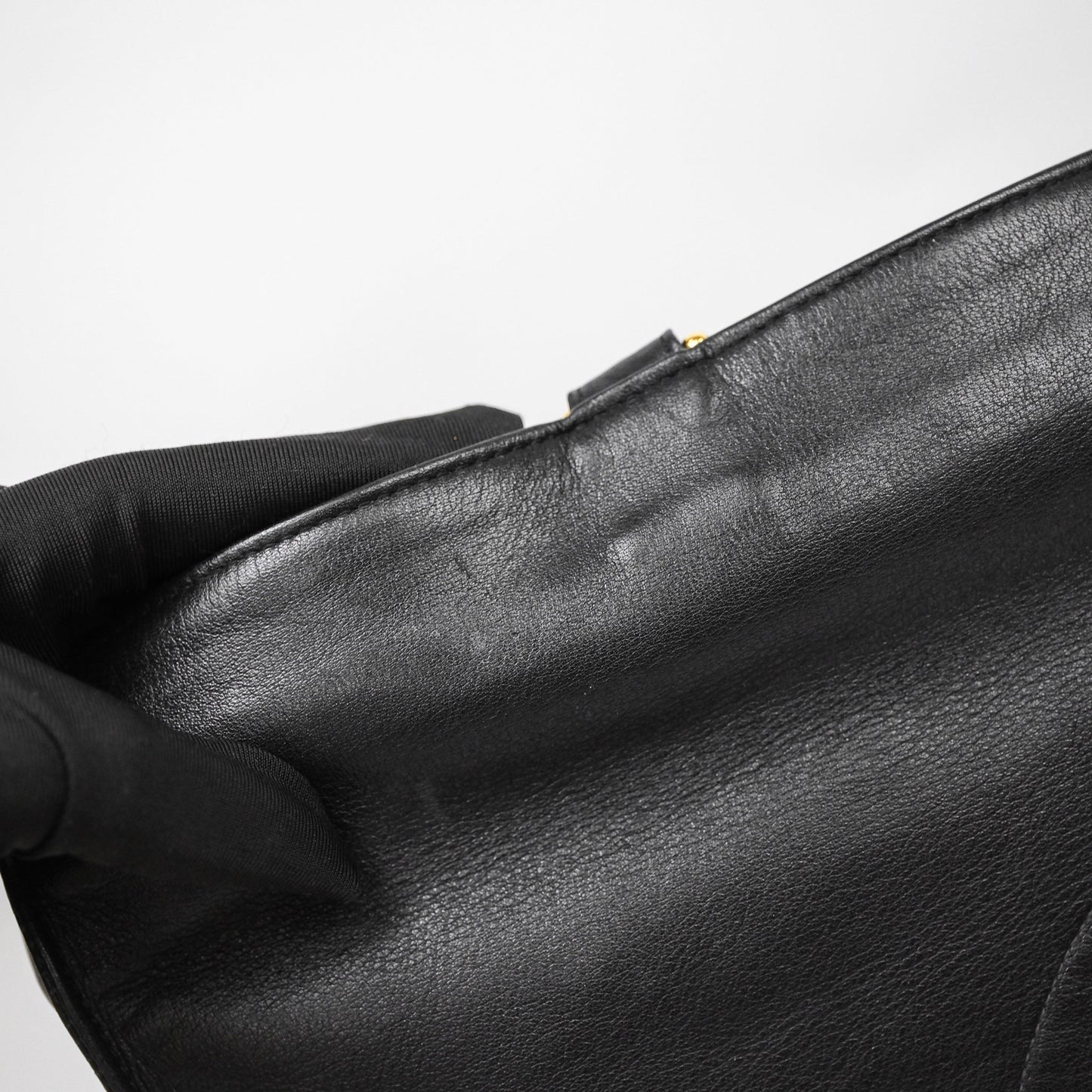 Chanel Vintage Shoulder Bag Black Calfskin Gold Hardware
