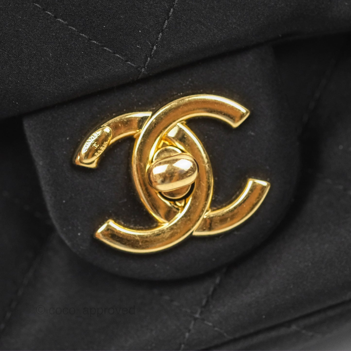 Chanel Mini Square with Crystal Top Handle Black Satin Gold Hardware