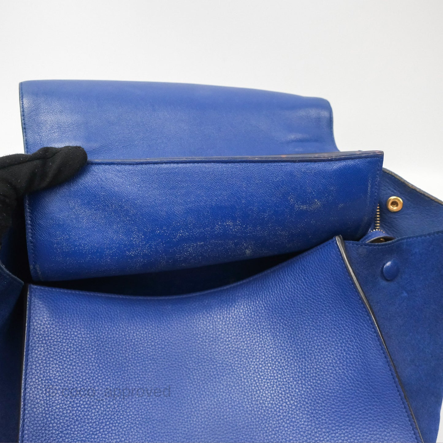 Celine Small Sleek Trapeze Blue Calfskin