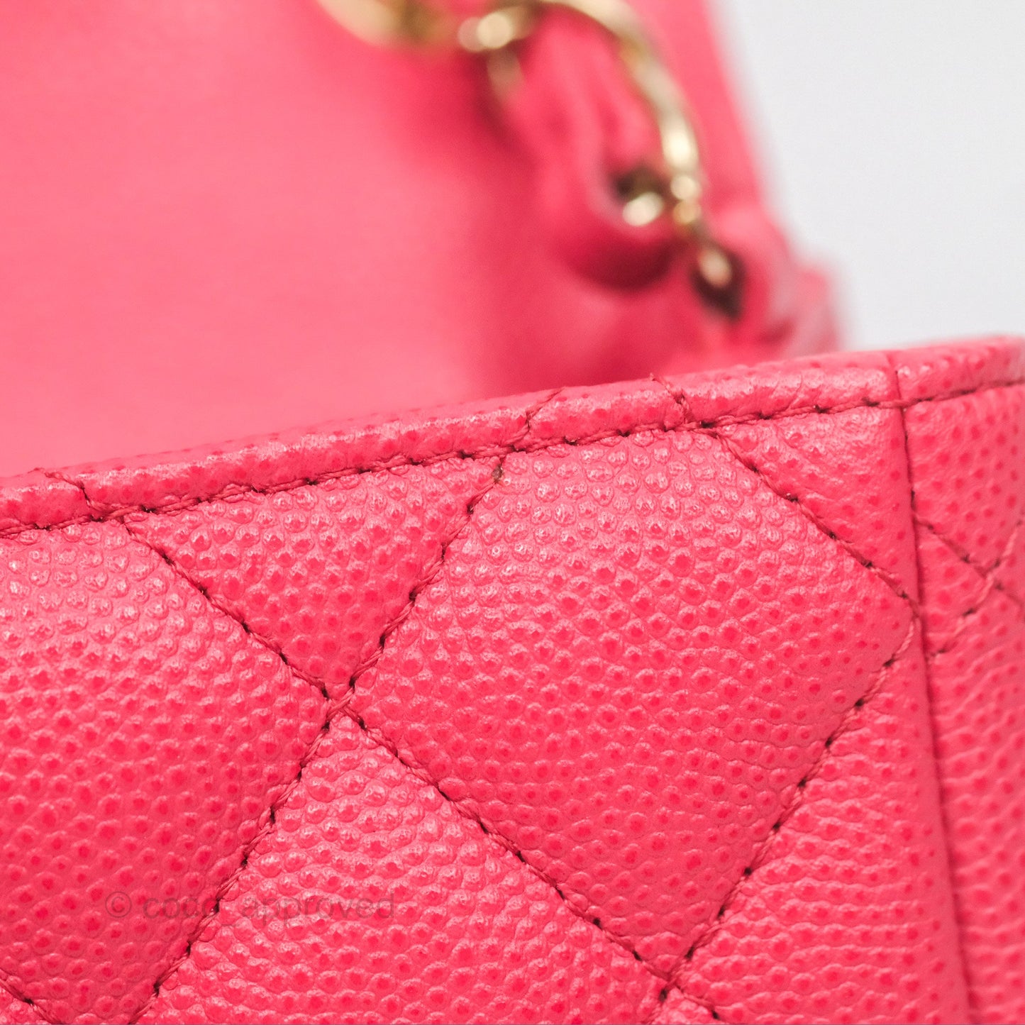 Chanel Mini Square Pink Caviar Gold Hardware 17C
