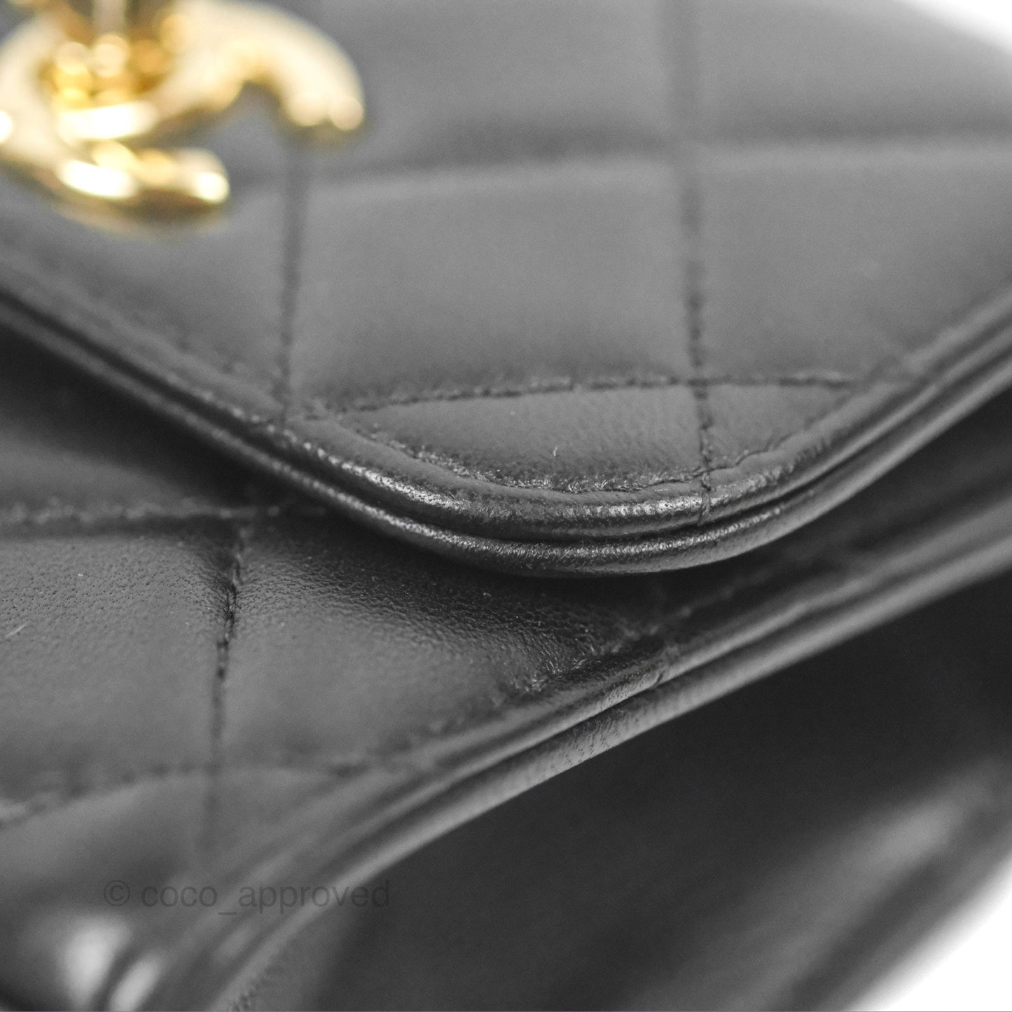 Chanel Mini Quilted Trendy CC Clutch With Chain Black Lambskin Gold Hardware