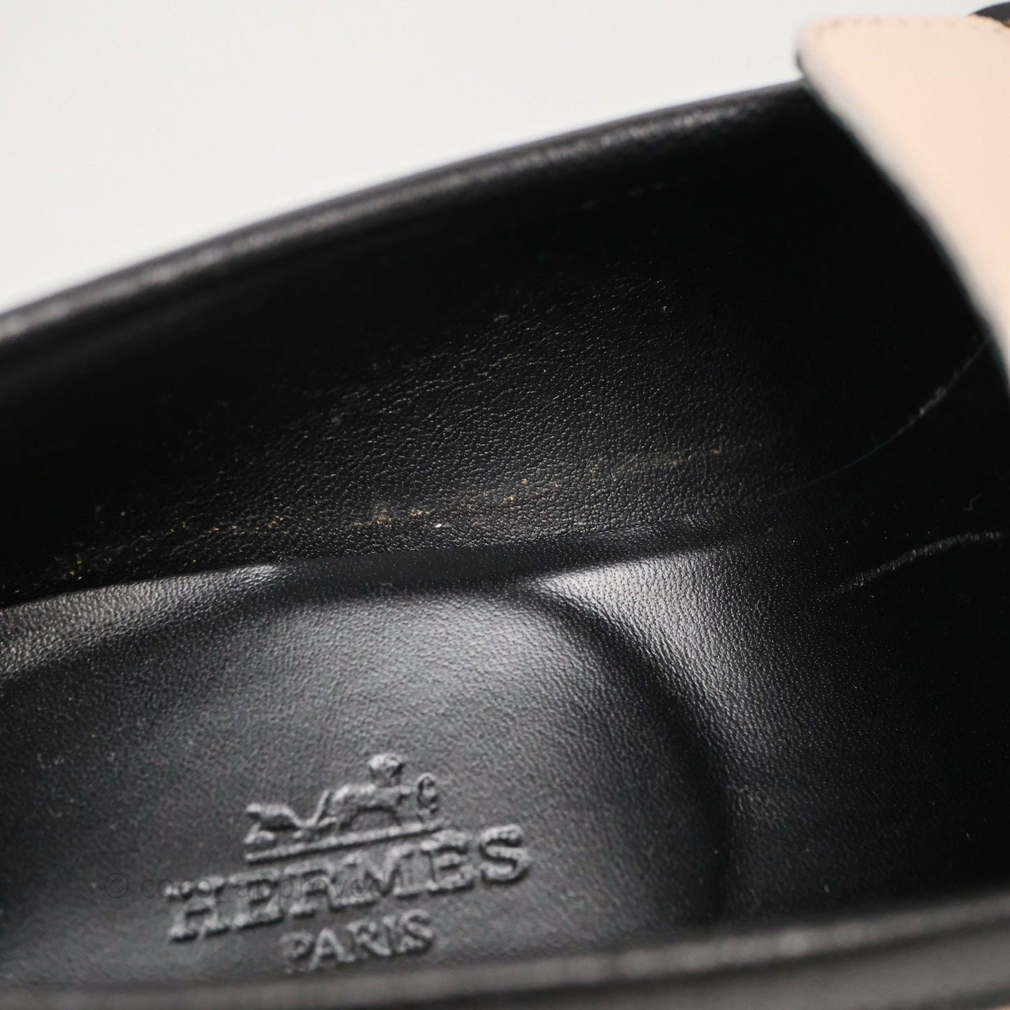 Hermès Royal Loafers Beige Calfskin Black/White Accents Size 37.5