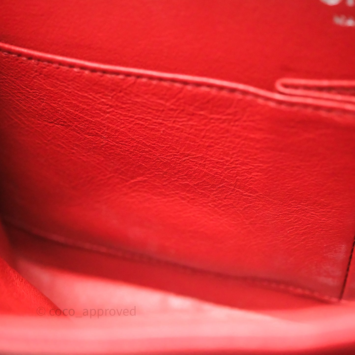 Chanel Classic M/L Medium Flap Quilted Red Caviar Silver Hardware