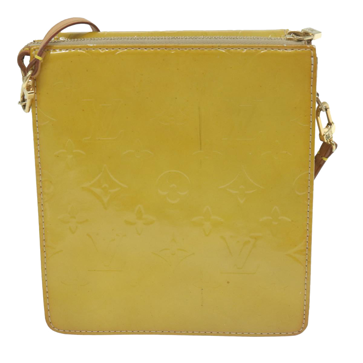 LOUIS VUITTON Monogram Vernis Motto Accessory Pouch Beige M91136 LV 62455