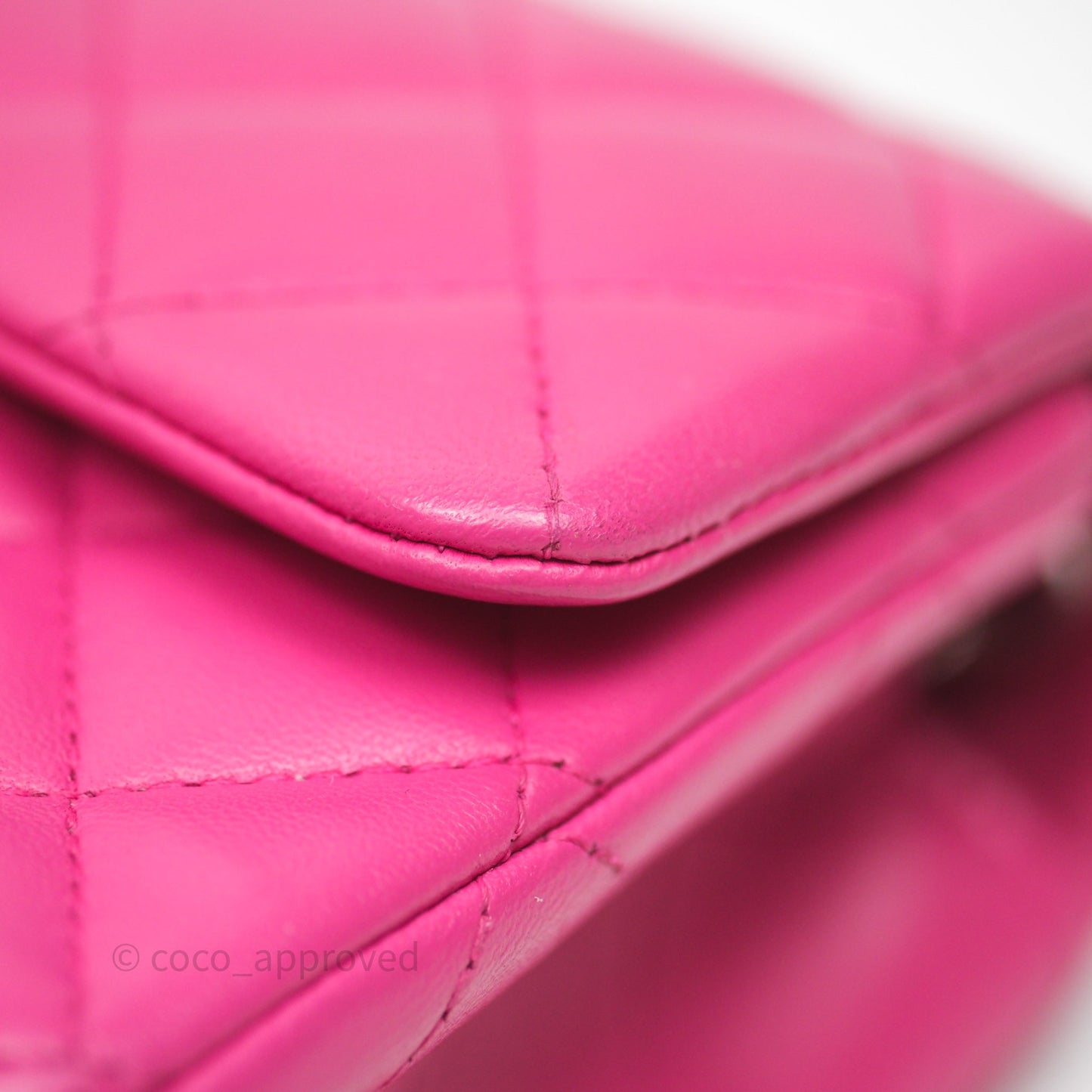 Chanel Mini Rectangular Quilted Dark Pink Lambskin Silver Hardware