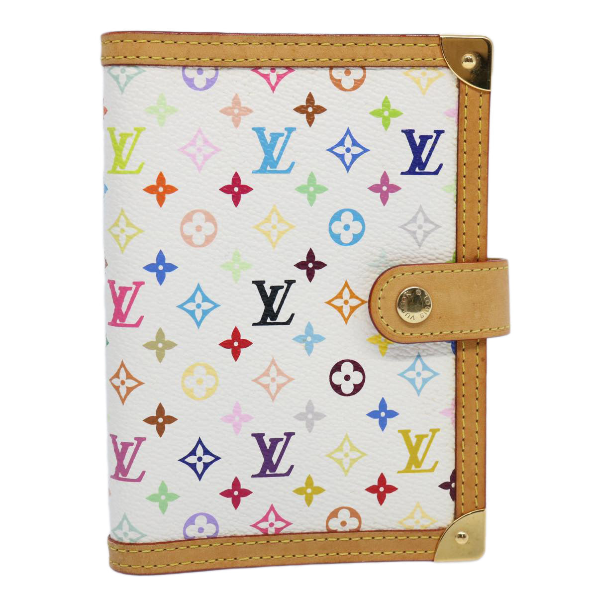LOUIS VUITTON Multicolor Agenda PM Day Planner Cover White R21074 LV 62460