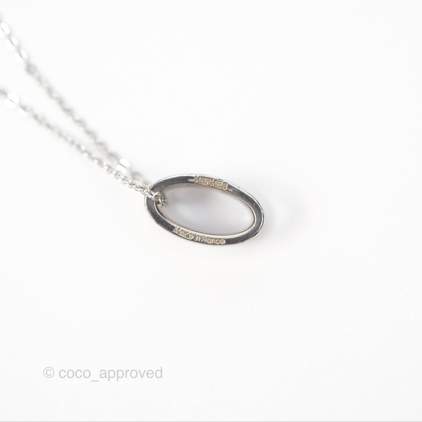 Hermès Pop H Pendant Necklace Blanc 01 Palladium Hardware