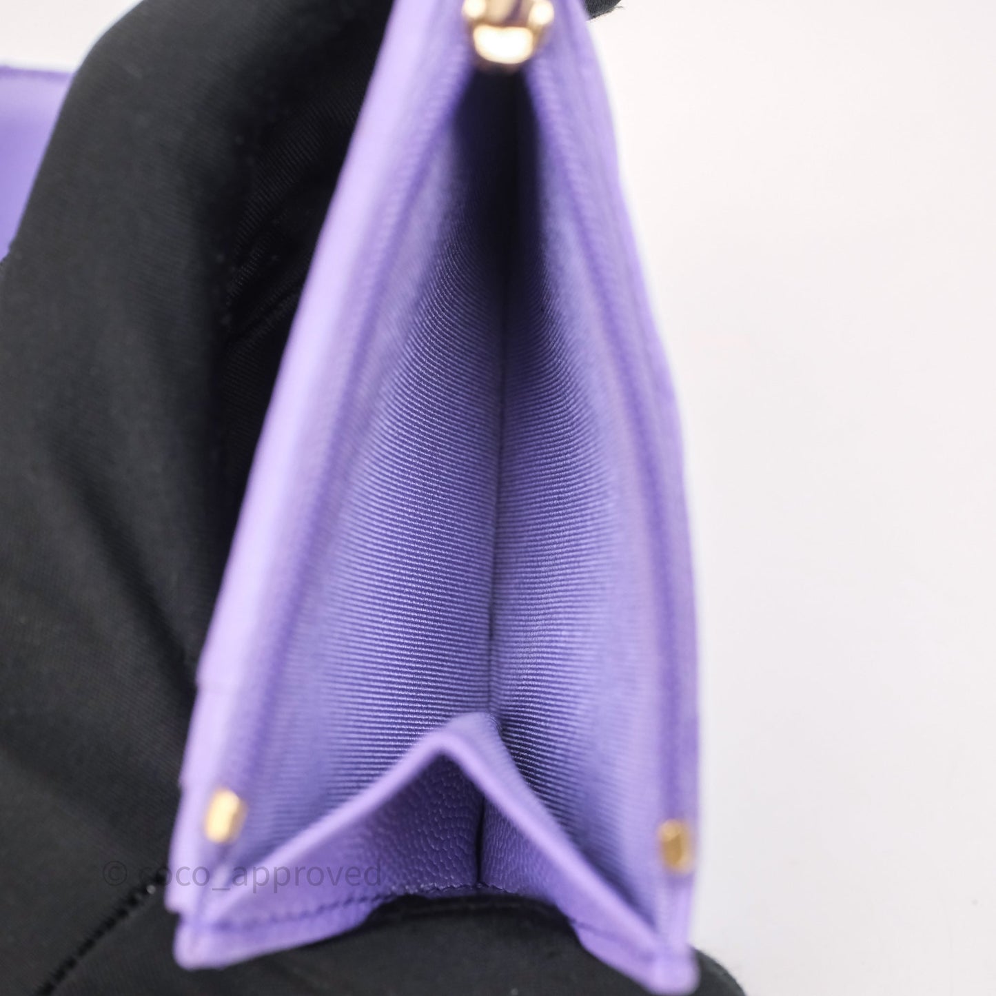 Chanel Classic Short Flap Wallet Purple Caviar Gold Hardware