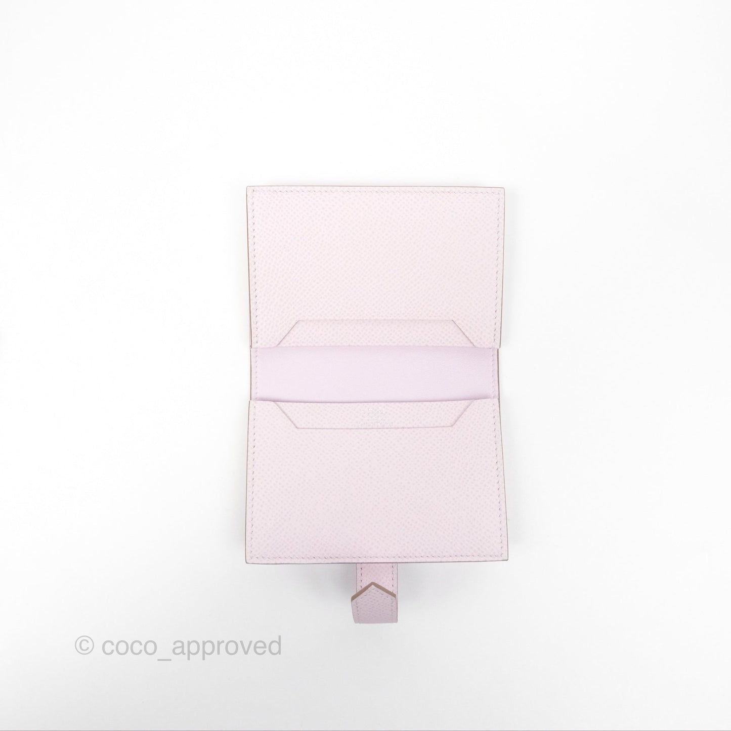 Hermes Bearn Card Holder Epsom Mauve Pale Palladium Hardware