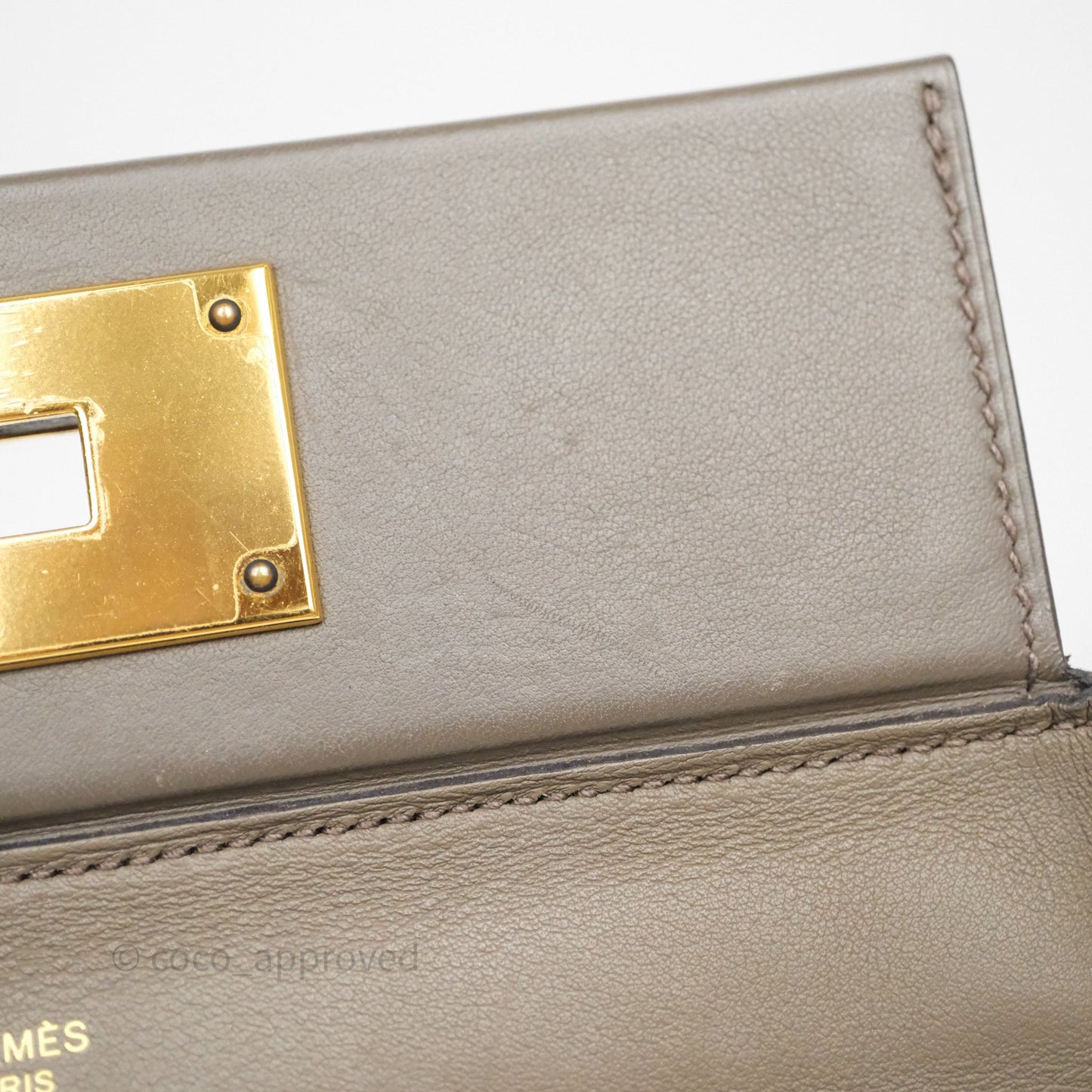 Hermès 24/24 21 Mini Gris Etain 8F Evercolor/ Swift Gold Hardware
