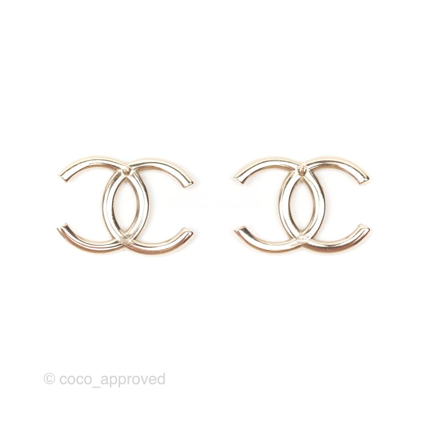 Chanel Crystal CC Earrings Gold Tone 20A