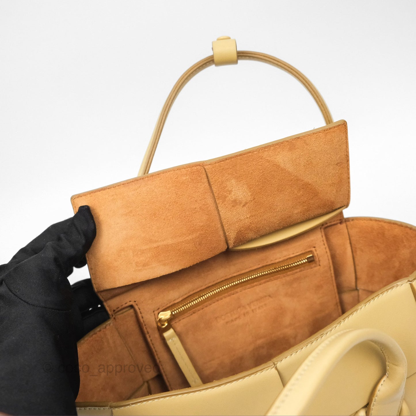 Bottega Veneta Arco Mini Intrecciato Textured-leather Tote Yellow