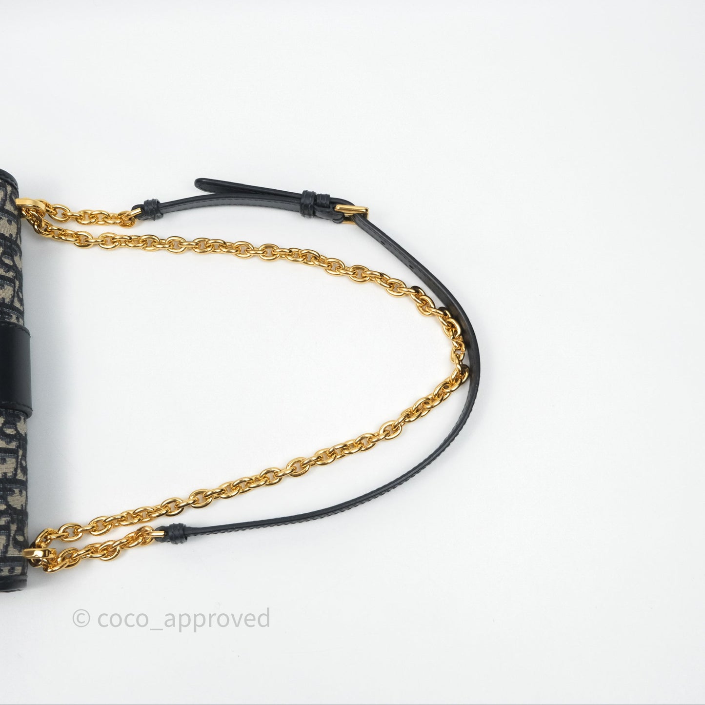 Christian Dior 30 Montaigne with Chain Blue Dior Oblique Jacquard