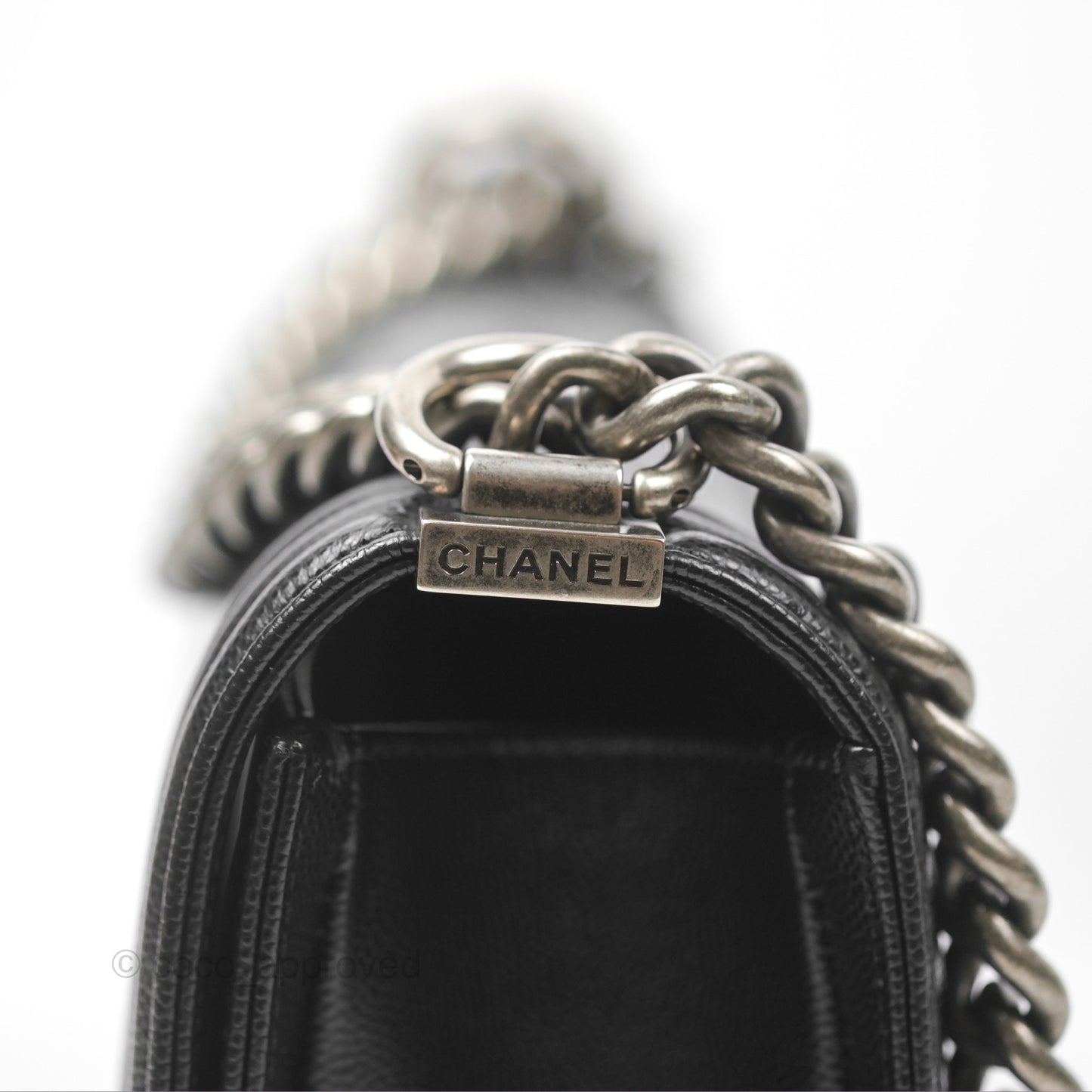 Chanel Boy Quilted Medium Black Caviar Ruthenium Hardware