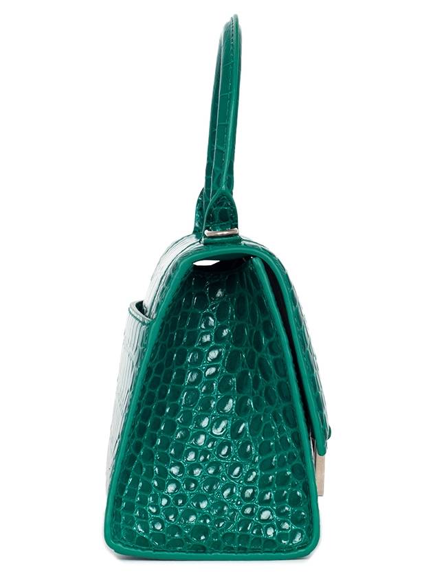 Luxury Balenciaga Hourglass Crocodile Small Tote Bag Green