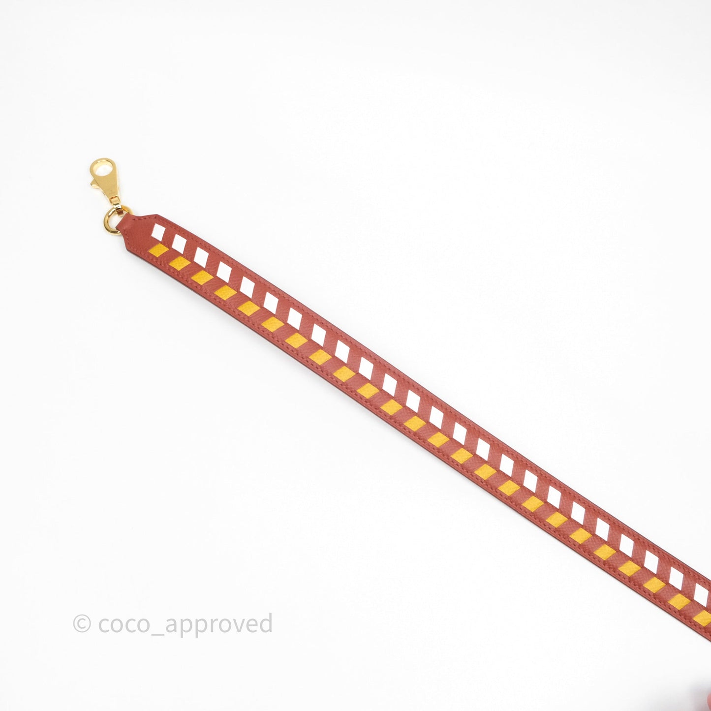 Hermès Tressage Cuir Chevron Strap 25mm Gold Hardware