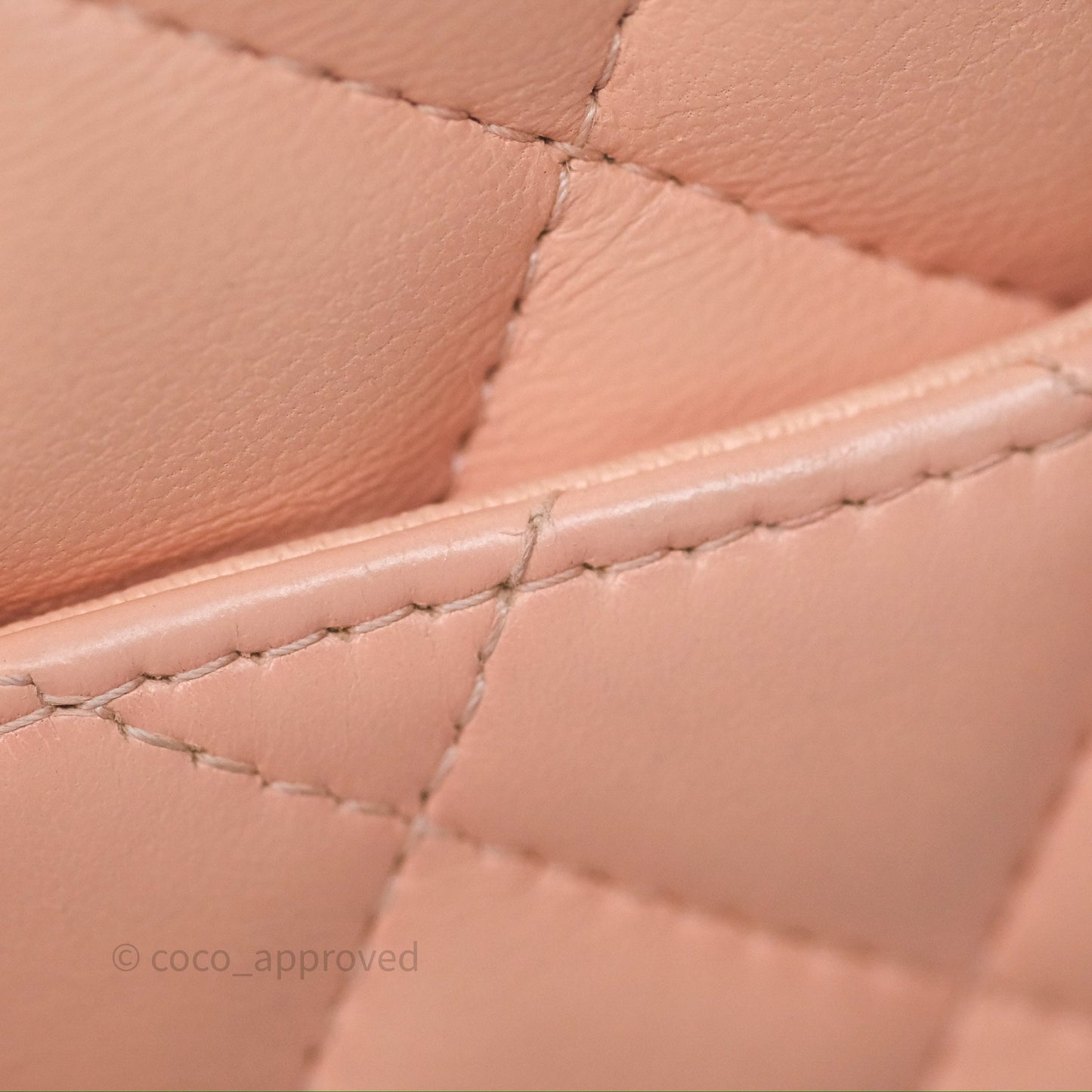 Chanel Mini Square Flap Quilted Beige Pink Lambskin Gold Hardware