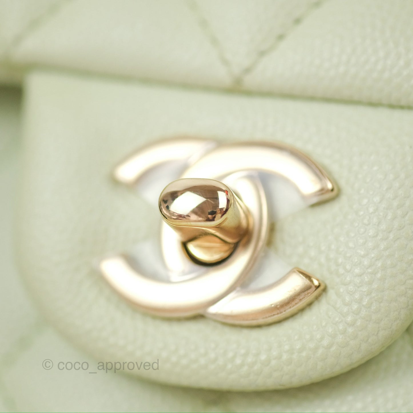 Chanel Small Quilted Classic Flap Mint Green Caviar Gold Hardware 22C