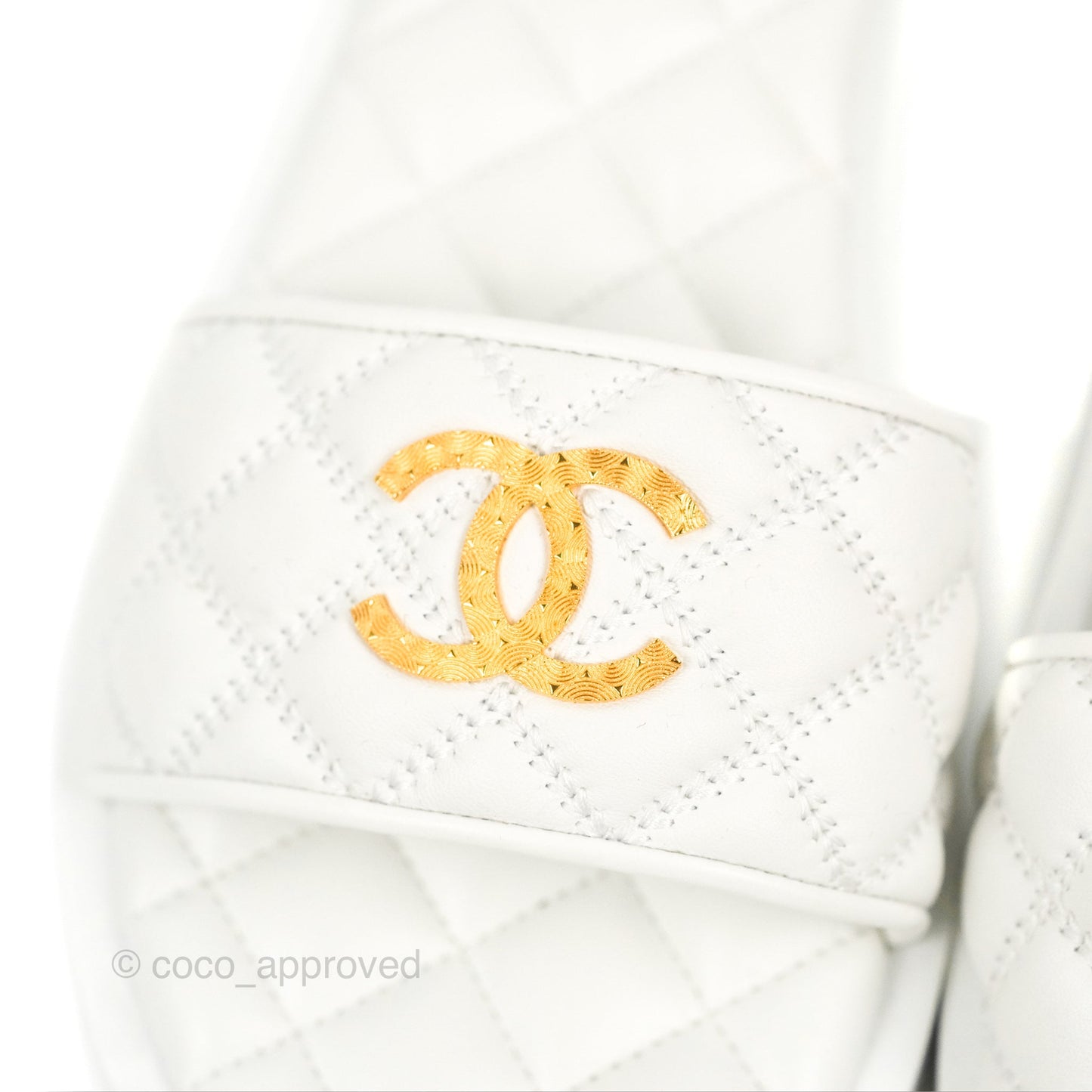 Chanel White Slippers