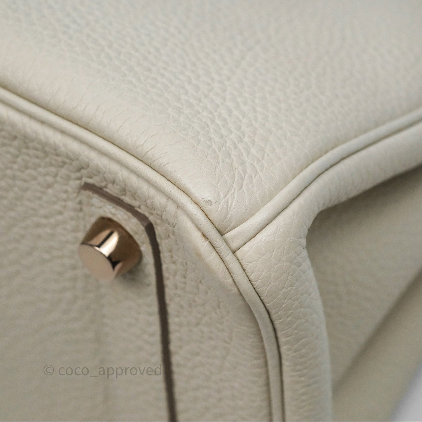 Hermès Birkin 25 Retourne Craie 10 Togo Gold Hardware