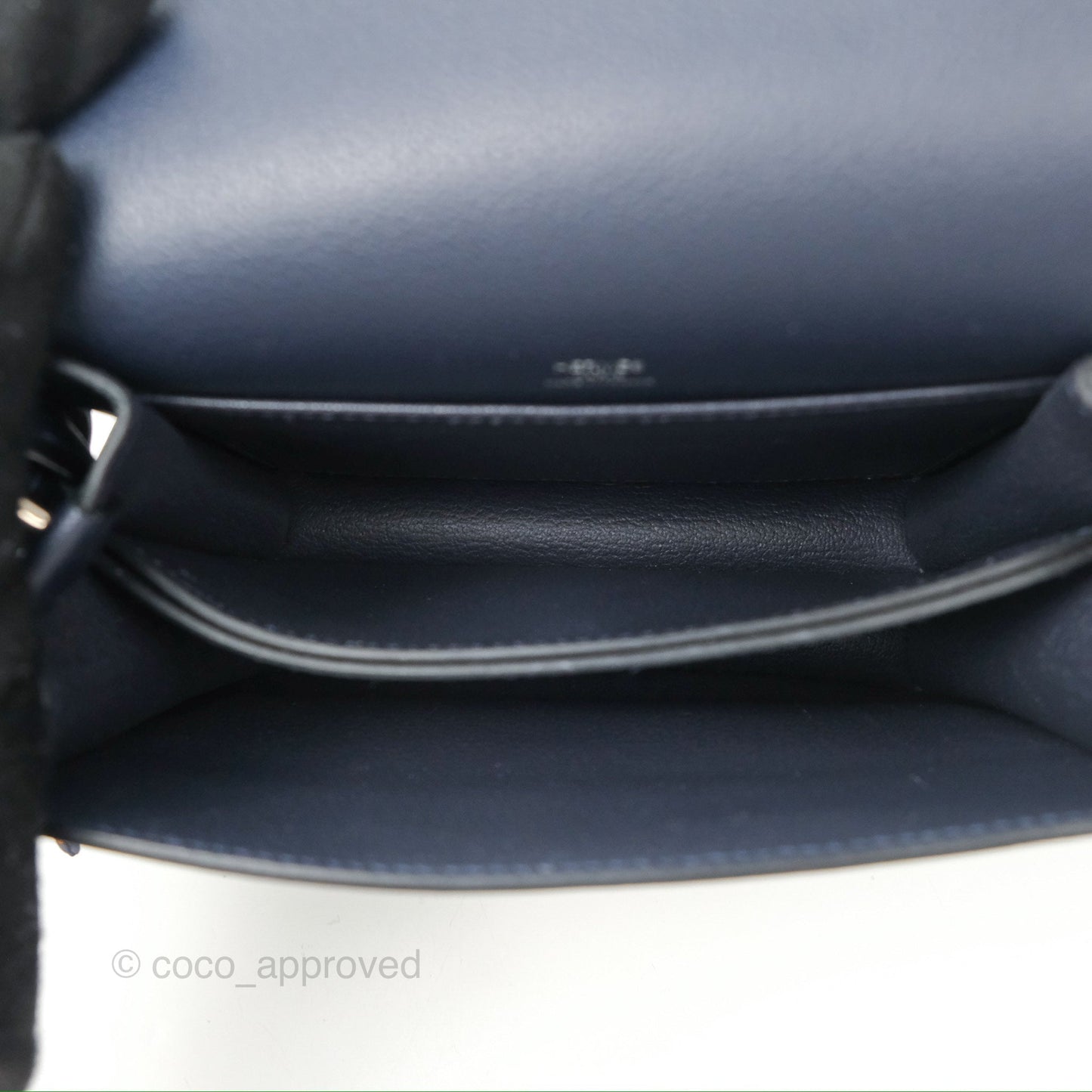 Hermès Roulis Mini 18 Blue Nuit Evercolor Palladium Hardware