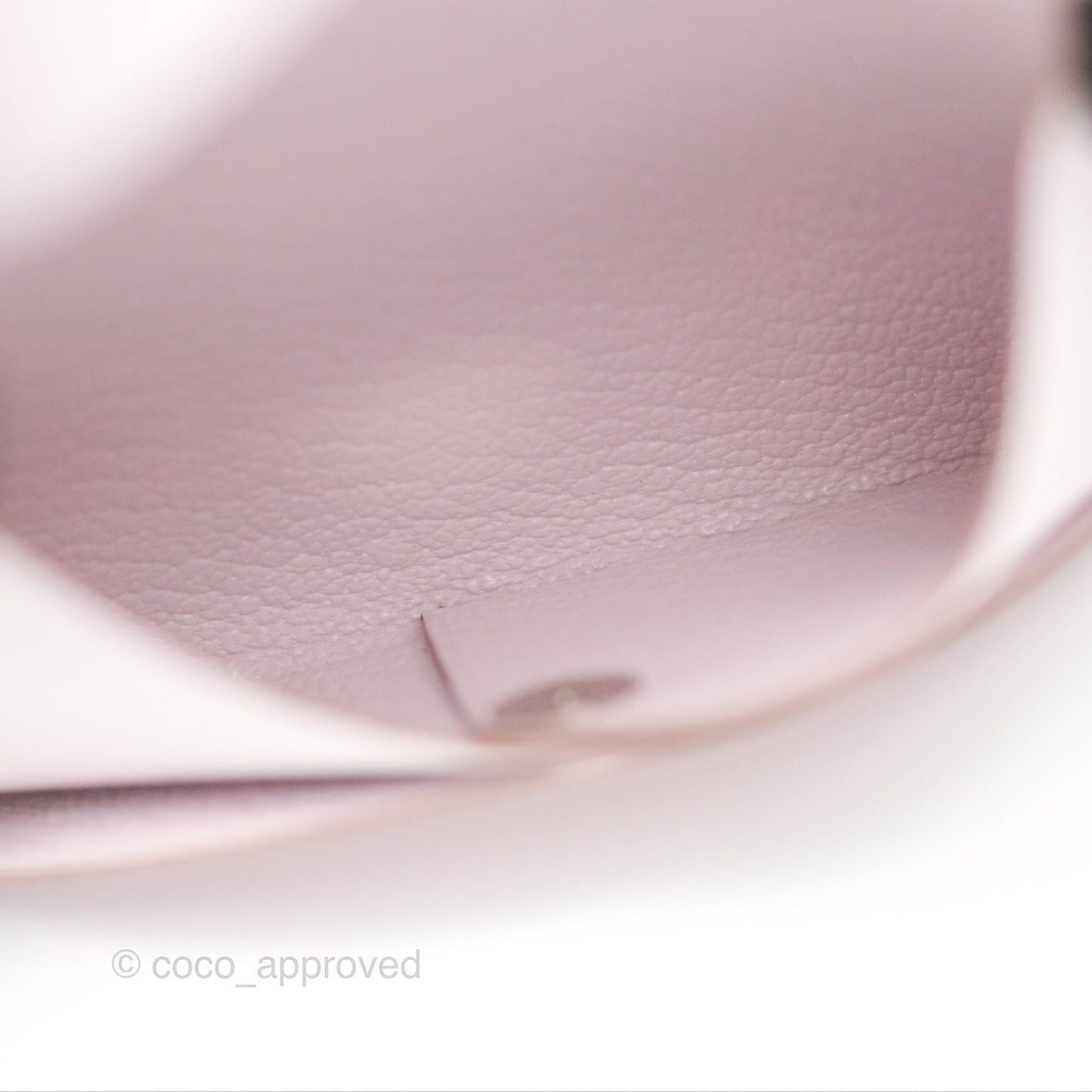 Hermès Calvi Card Holder Mauve Pale Chevre Mysore