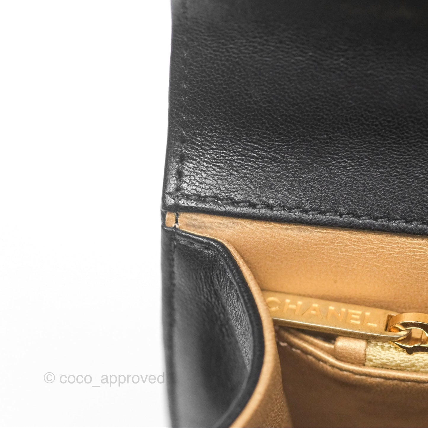 Chanel Small Chic Pearls Flap Quilted Black Goatskin Aged Gold Hardware