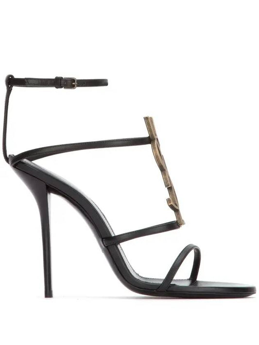Luxury Saint Laurent Women's Sassandra Sandals Heels Black