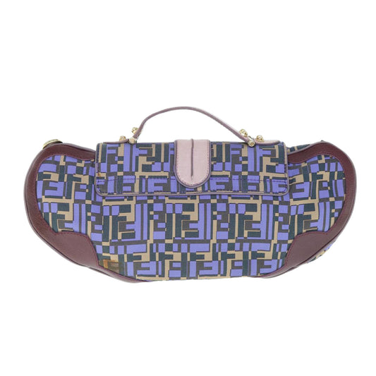 Luxury FendiZucca Canvas Hand Bag 2way Purple Pink62577