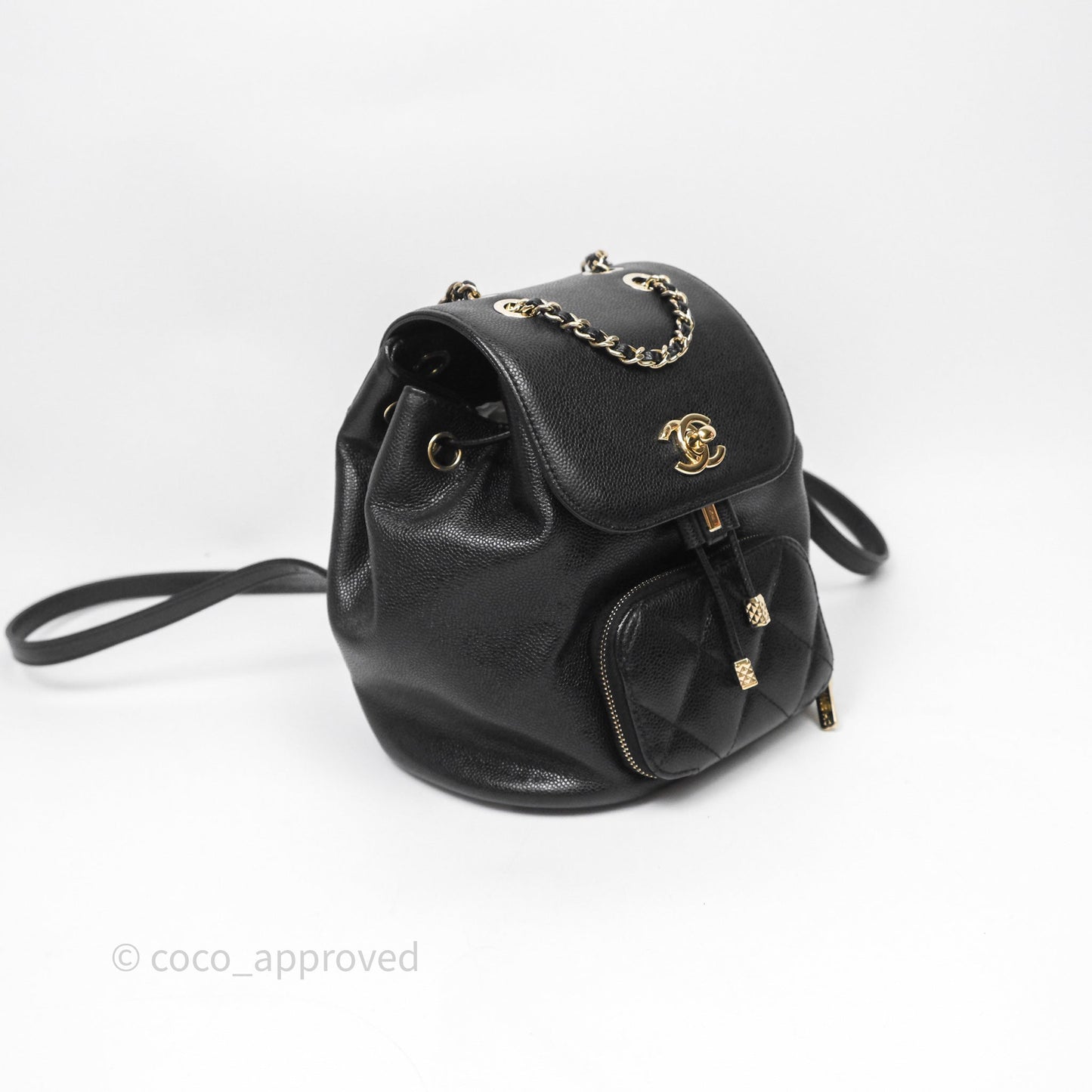 Chanel Quilted Mini Business Affinity Backpack Black Caviar Gold Hardware