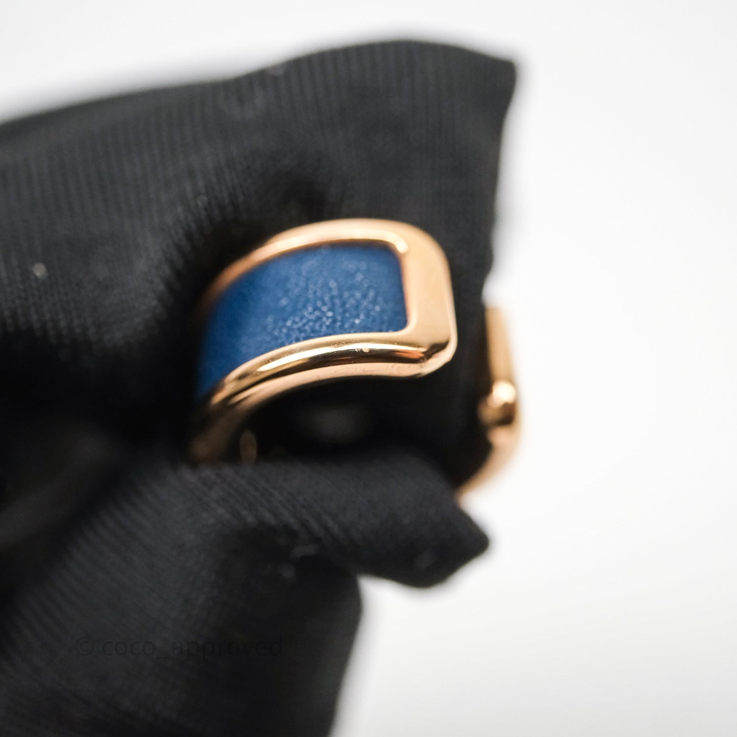 Hermes Olympe Ear Cuff Small Model Bleu Saphir Rose Gold