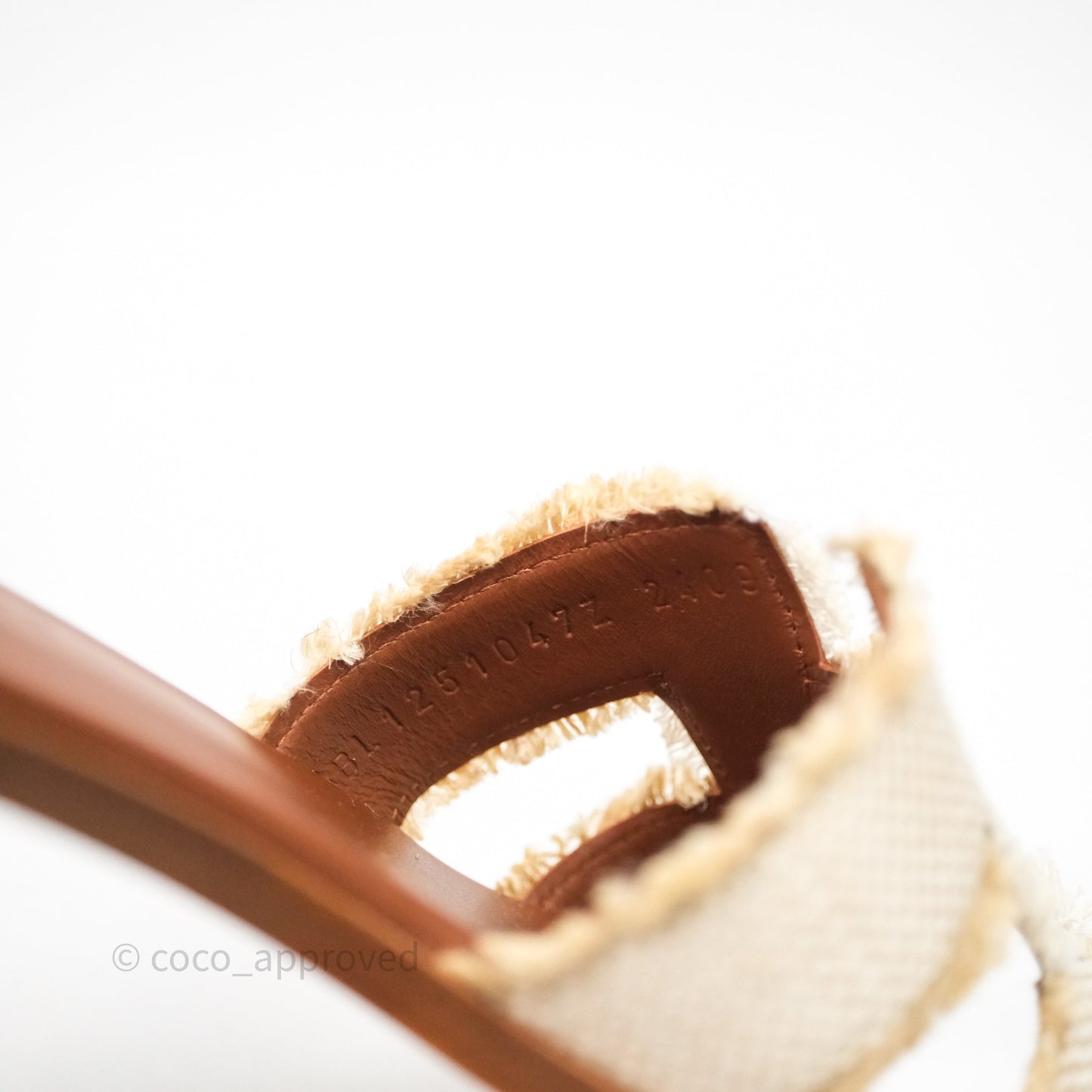 Hermes Oran Sandal Beige Size 36.5