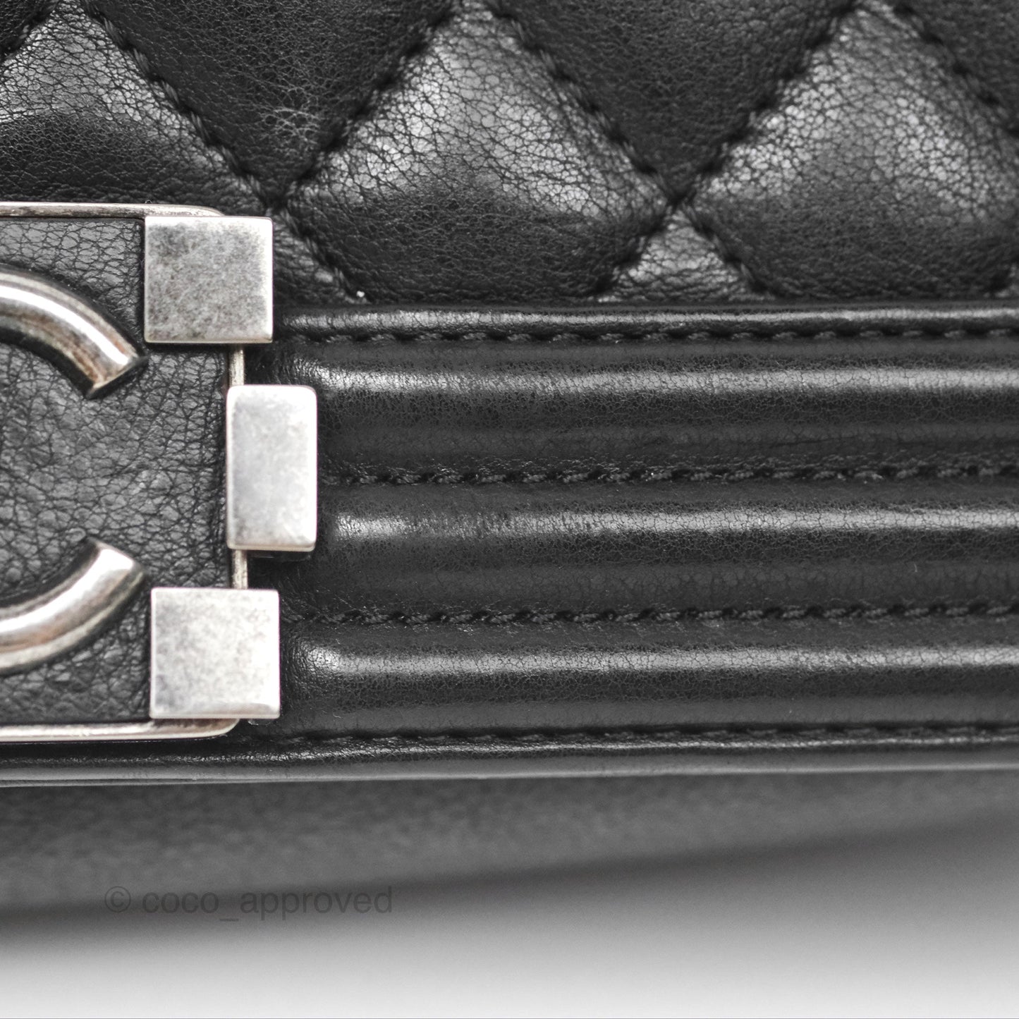 Chanel Medium Boy Quilted Black Calfskin Ruthenium Hardware