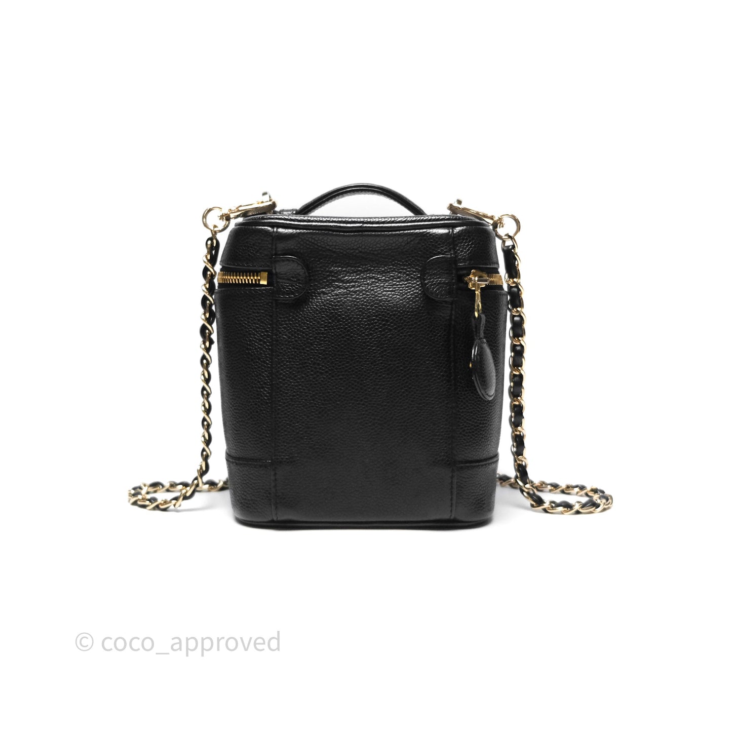 Chanel Vintage Vanity Case Black Caviar Gold Hardware
