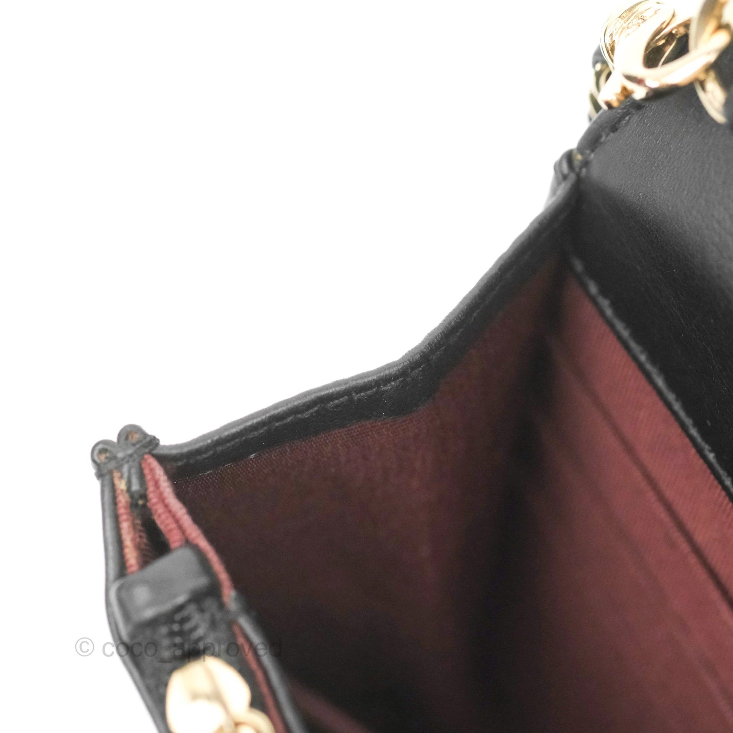 Chanel Golden Class Wallet On Chain WOC Black Patent Gold Hardware