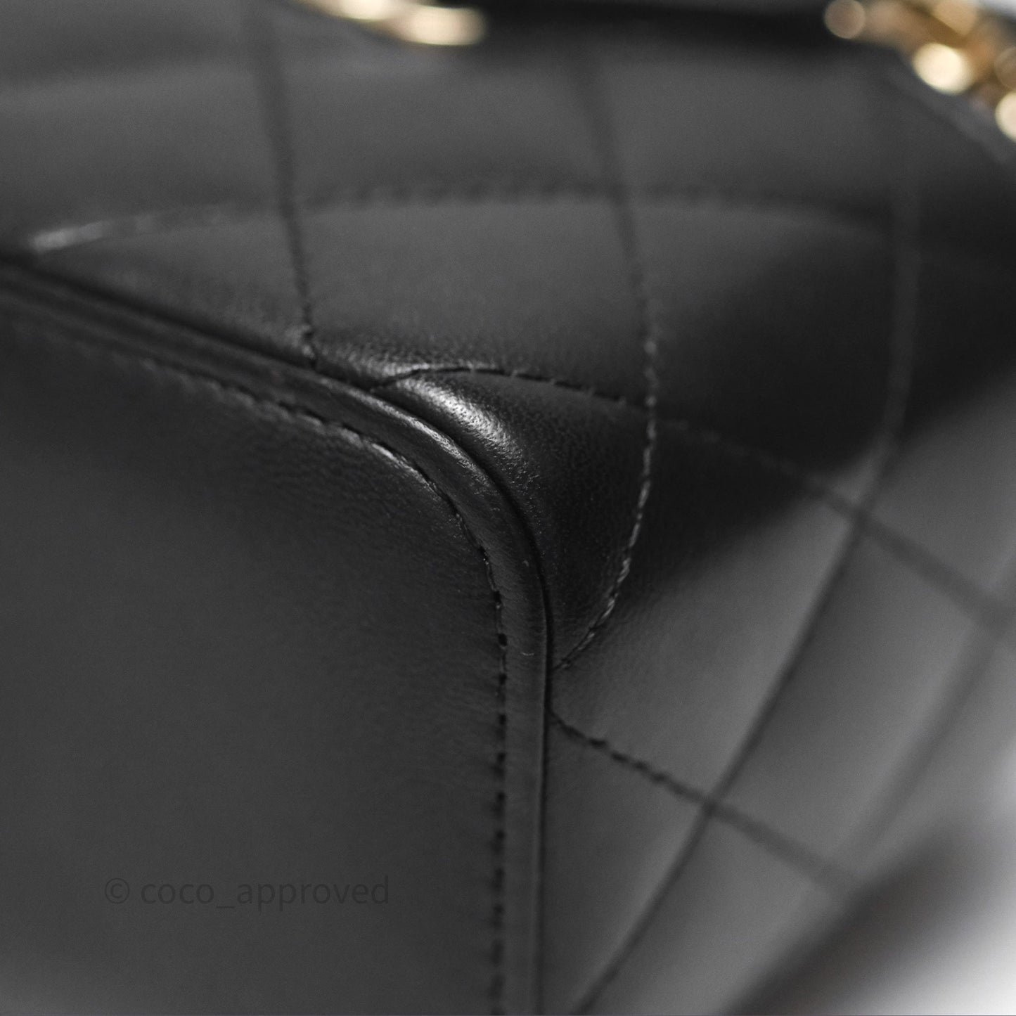 Chanel Mini Vanity With Pearl Chain Black Lambskin Gold Hardware